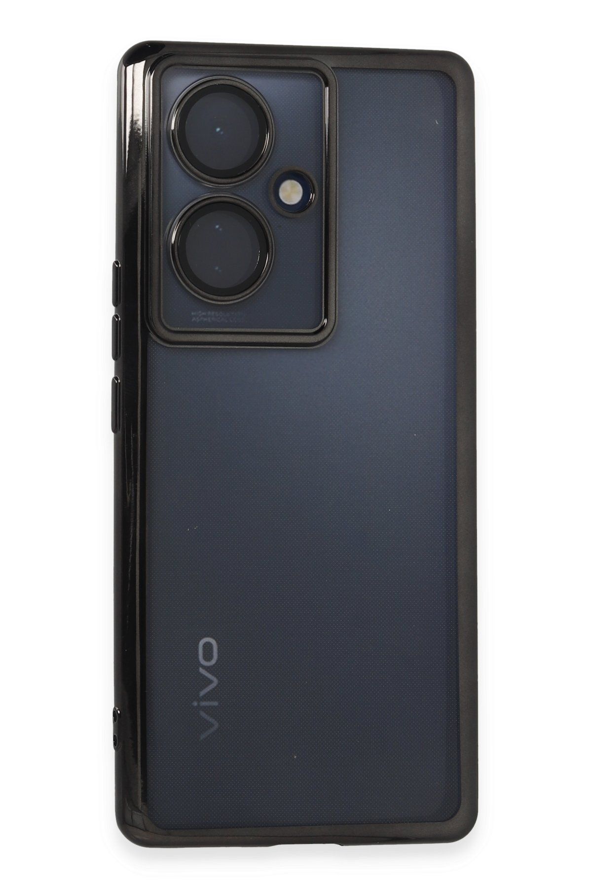 Maller Tech Newface Vivo V29 Lite Uyumlu  Kılıf Razer Lensli Silikon - Siyah