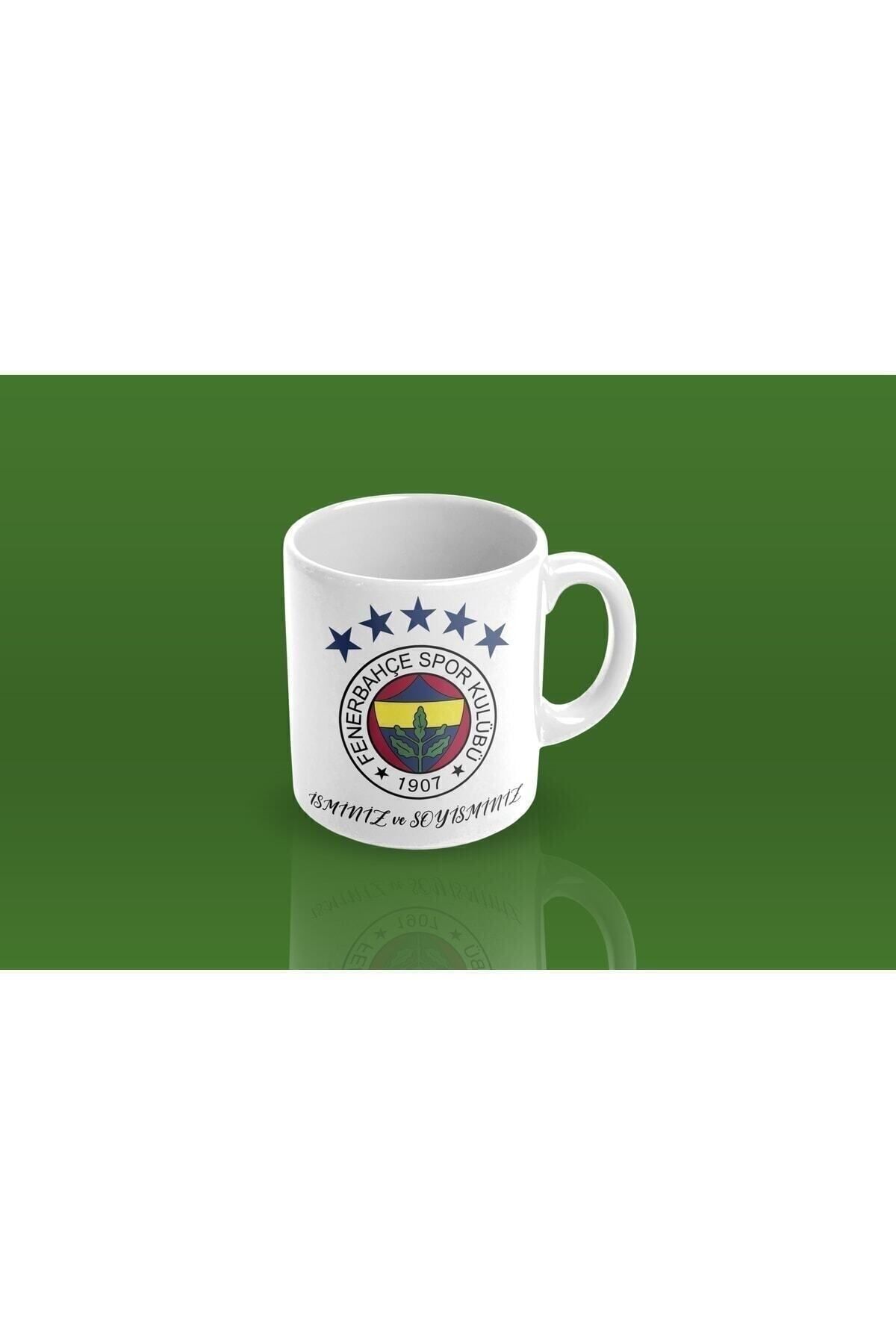 Keçeli Dijital Baskı Fenerbahçe Kişiye Özel Porselen Fenerbahçe 5 Yıldızlı Logo Baskılı A Kalite Kupa Bardak