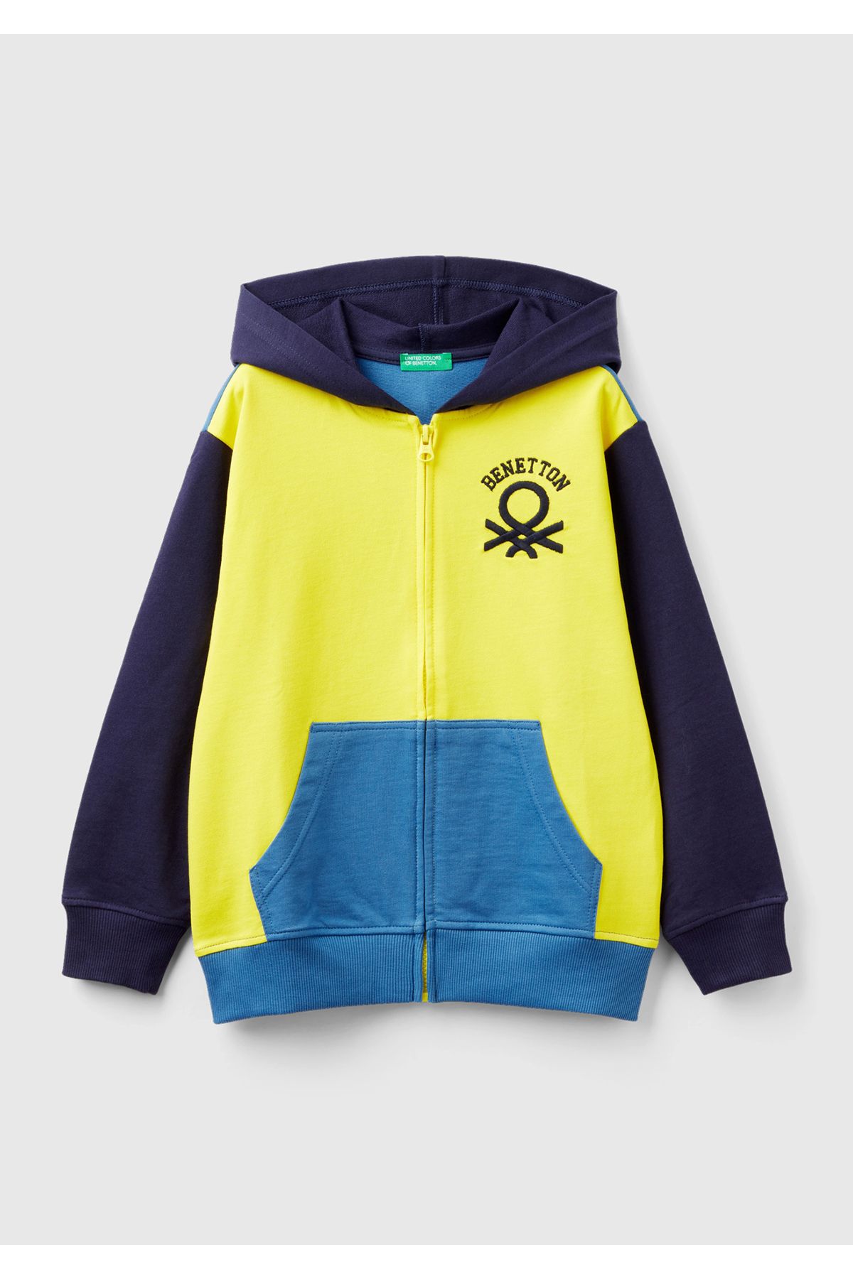 United Colors of Benetton Erkek Çocuk Sarı Mix Logolu İnce Sweatshirt