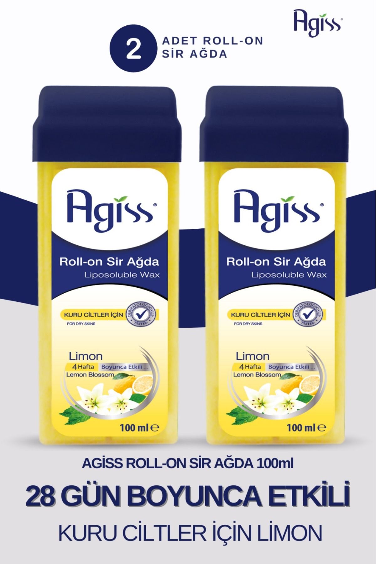 AGISS Roll On Sir Ağda 100 Ml Kuru Ciltler/limon/2 Adet