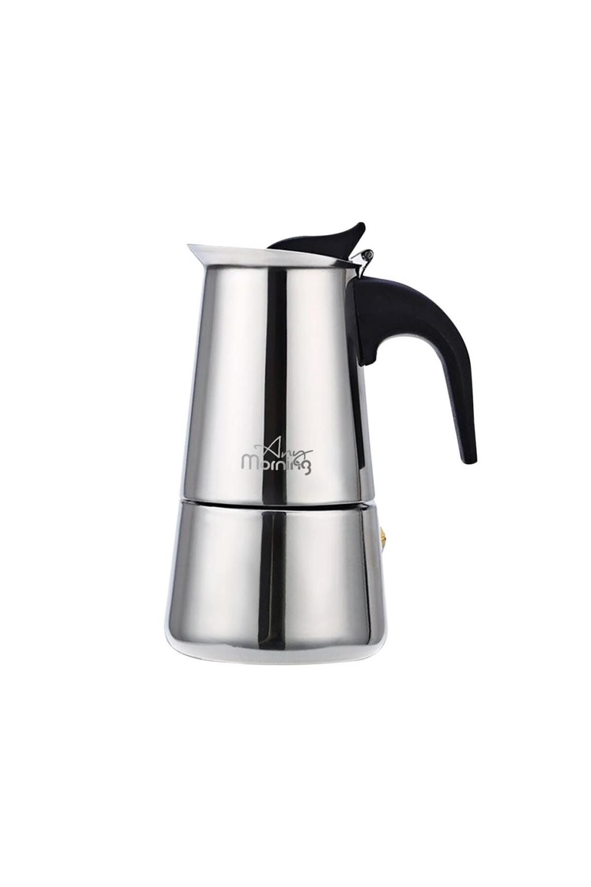 Any Morning Fe001-6 Espresso Kahve Makinesi Paslanmaz Çelik Indüksiyonlu Moka Pot 300 ml