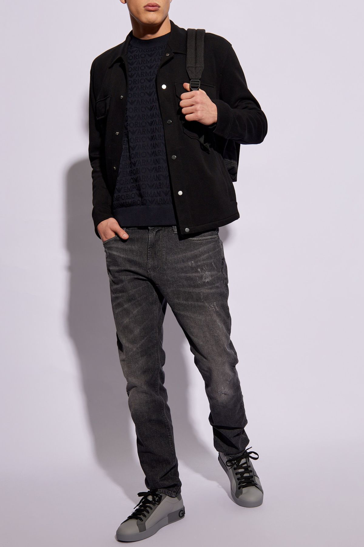 Emporio Armani Erkek Slim Fit Normal Bel Siyah Jeans 3D1J06 1D06Z-0007