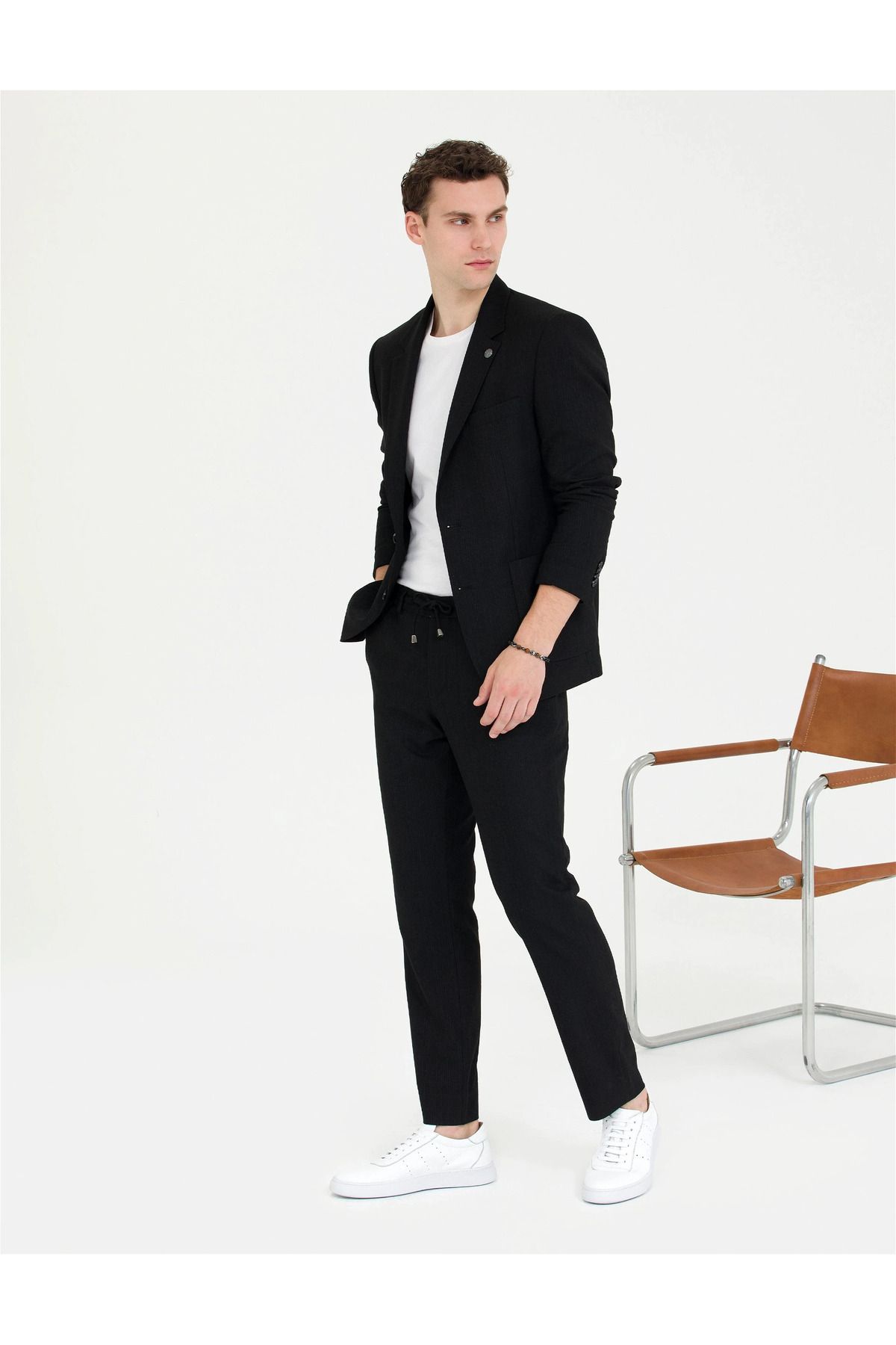 Pierre Cardin Erkek Slim Fit Takım Elbise-Siyah