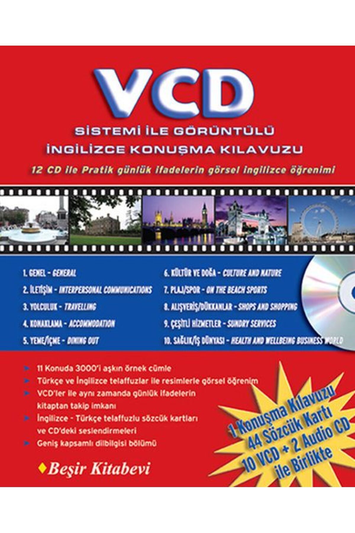 Beşir Kitabevi VCD Sistemi ile Görüntülü İngilizce Konuşma Kılavuzu (12 CD ile)