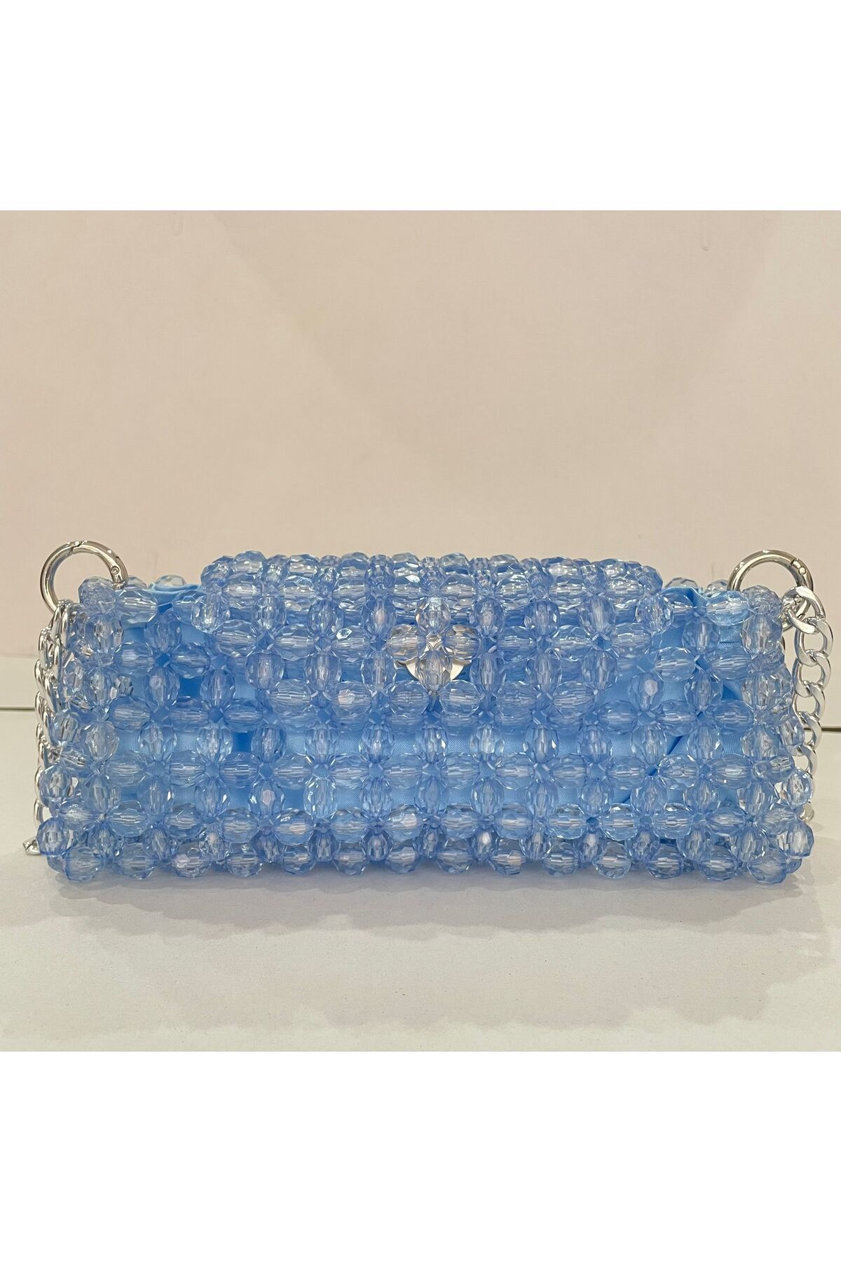 sirius art design Bebe Mavi Çanta - Mavi Kristal Çanta - Astarlı Çanta - Davet Çantası