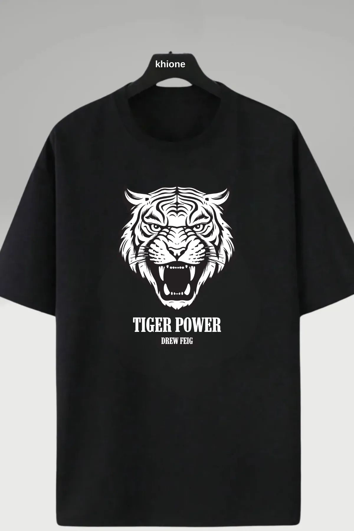 LecaTTe Unisex Tasarım Tiger Power Baskılı %100 Pamuk T-shirt