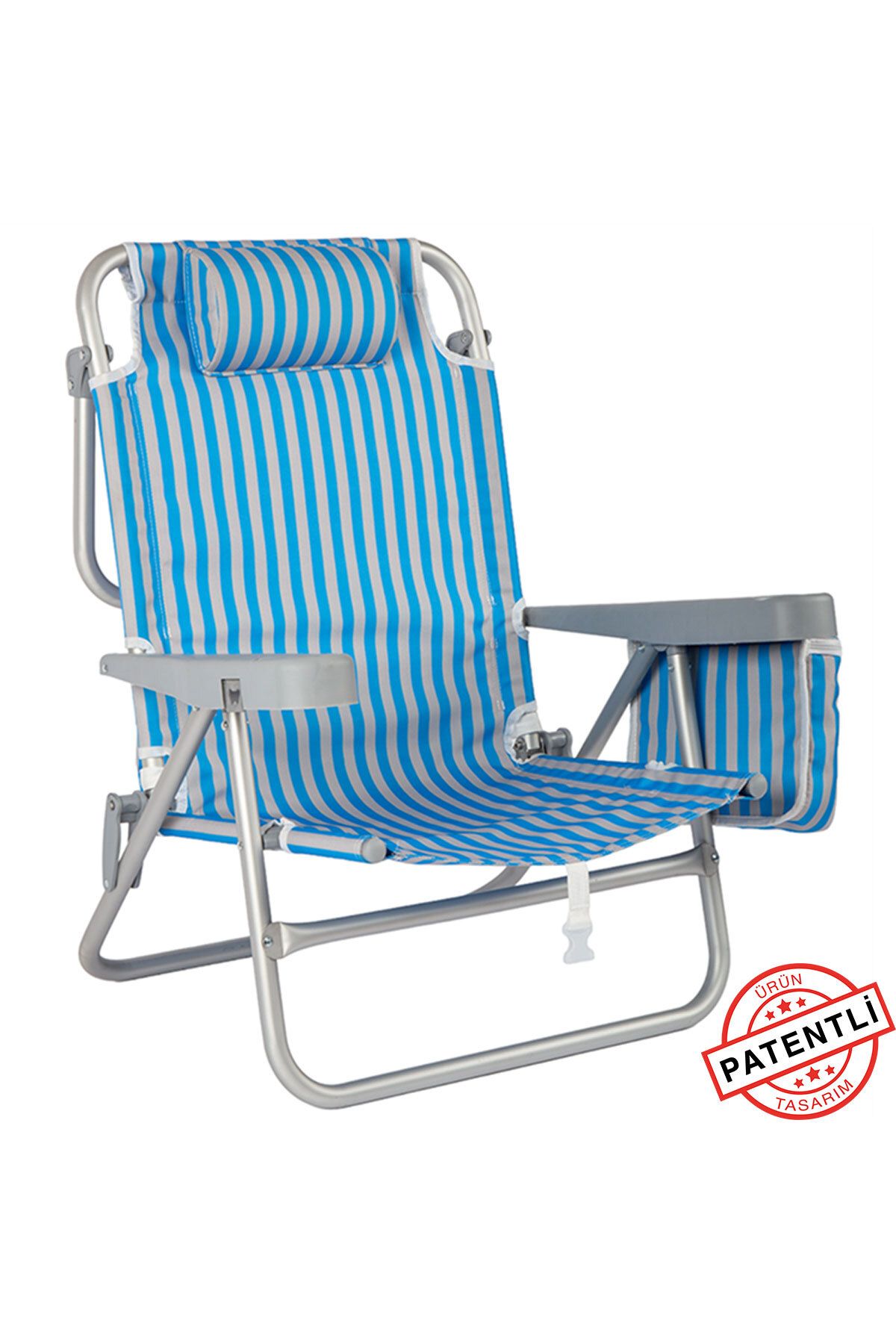 Funky Chairs Beach Star Alüminyum 5 Pozisyon Portatif Soğutucu Çantalı Şezlong Plaj Sandalyesi