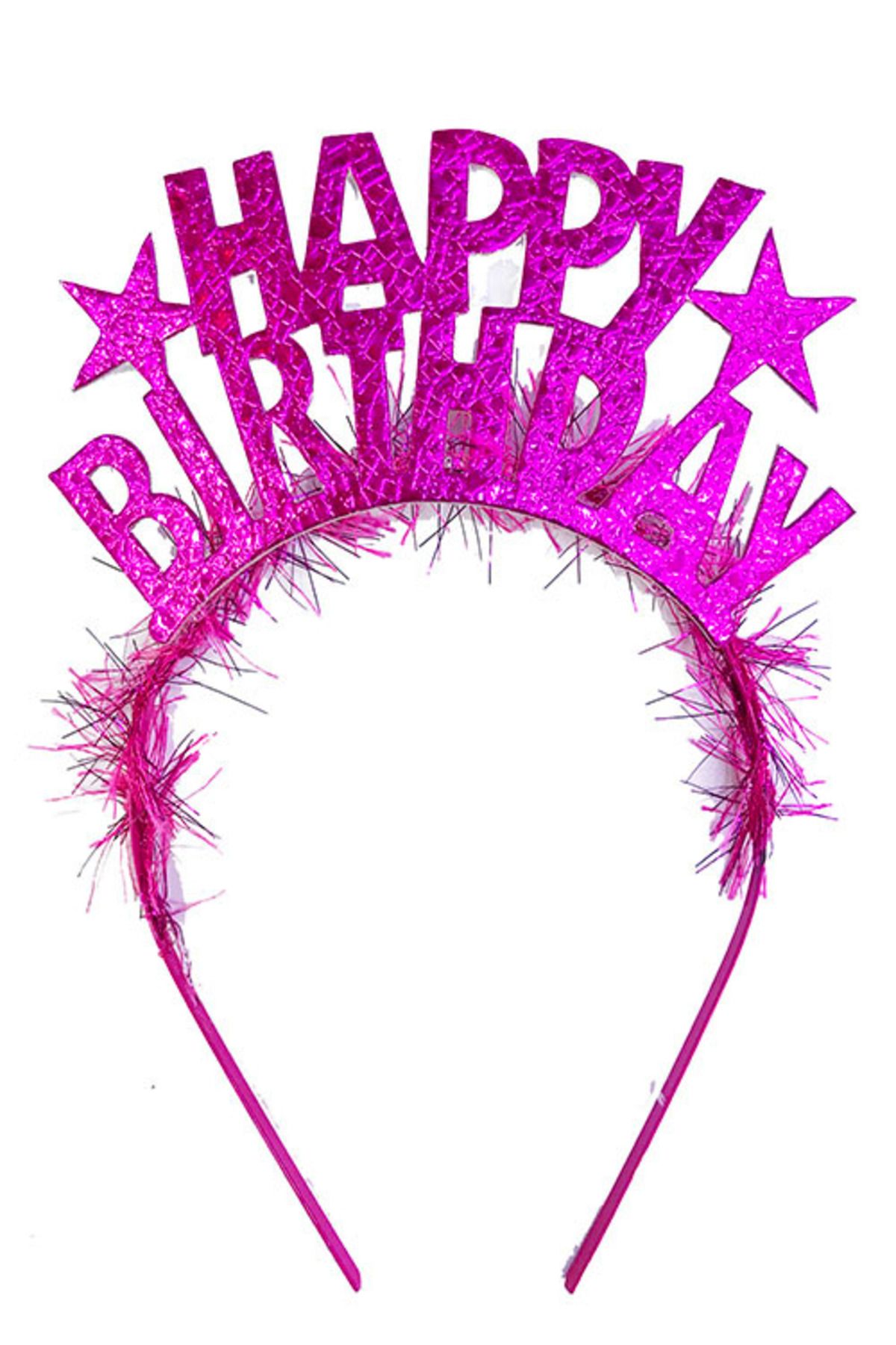 Lisinya Fuşya Renk Happy Birthday Yazılı Eva Doğum Günü Parti Tacı (Lisinya)