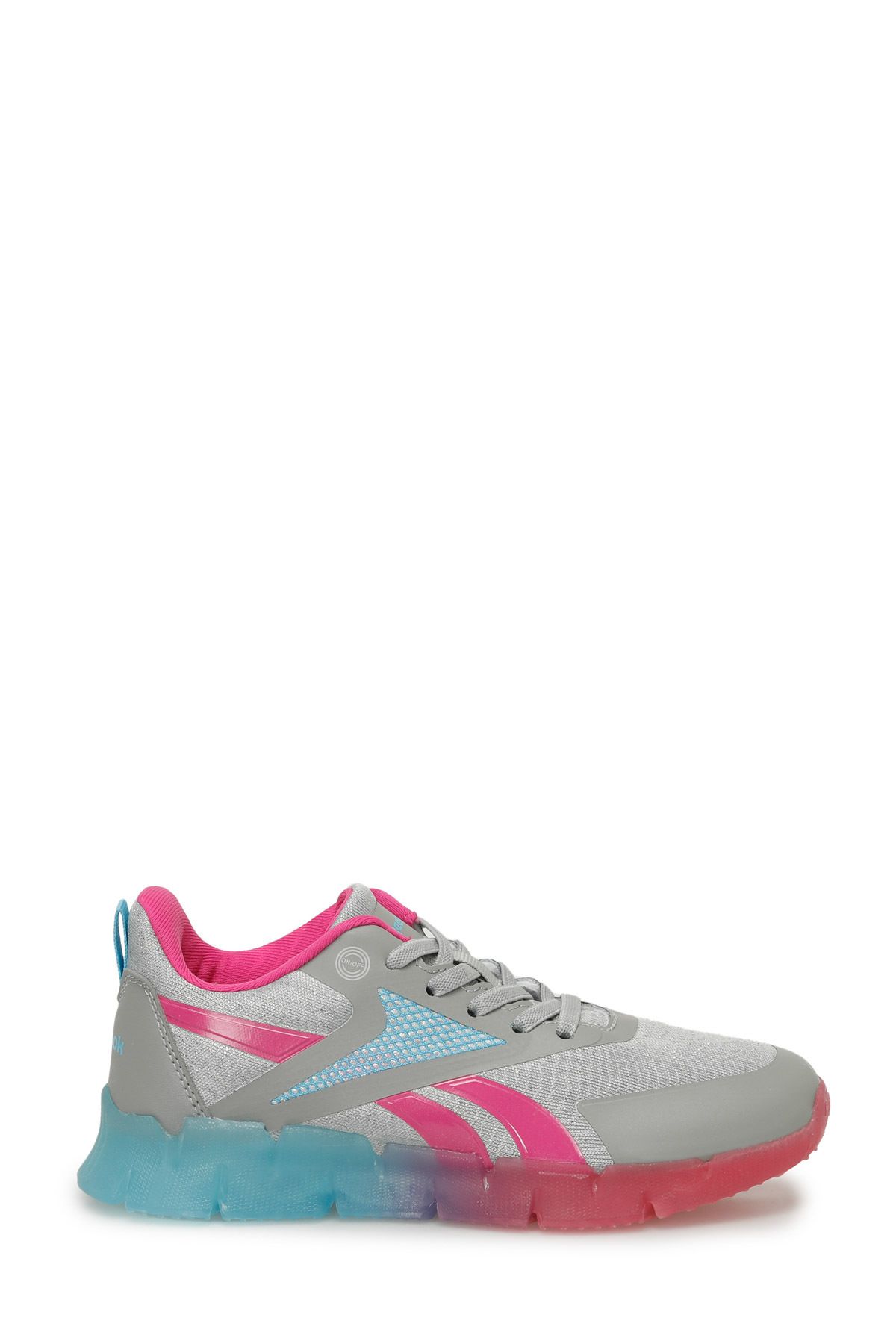 Reebok ZIG N' GLOW ELASTIC LACE Gri Kız Çocuk Koşu Ayakkabısı