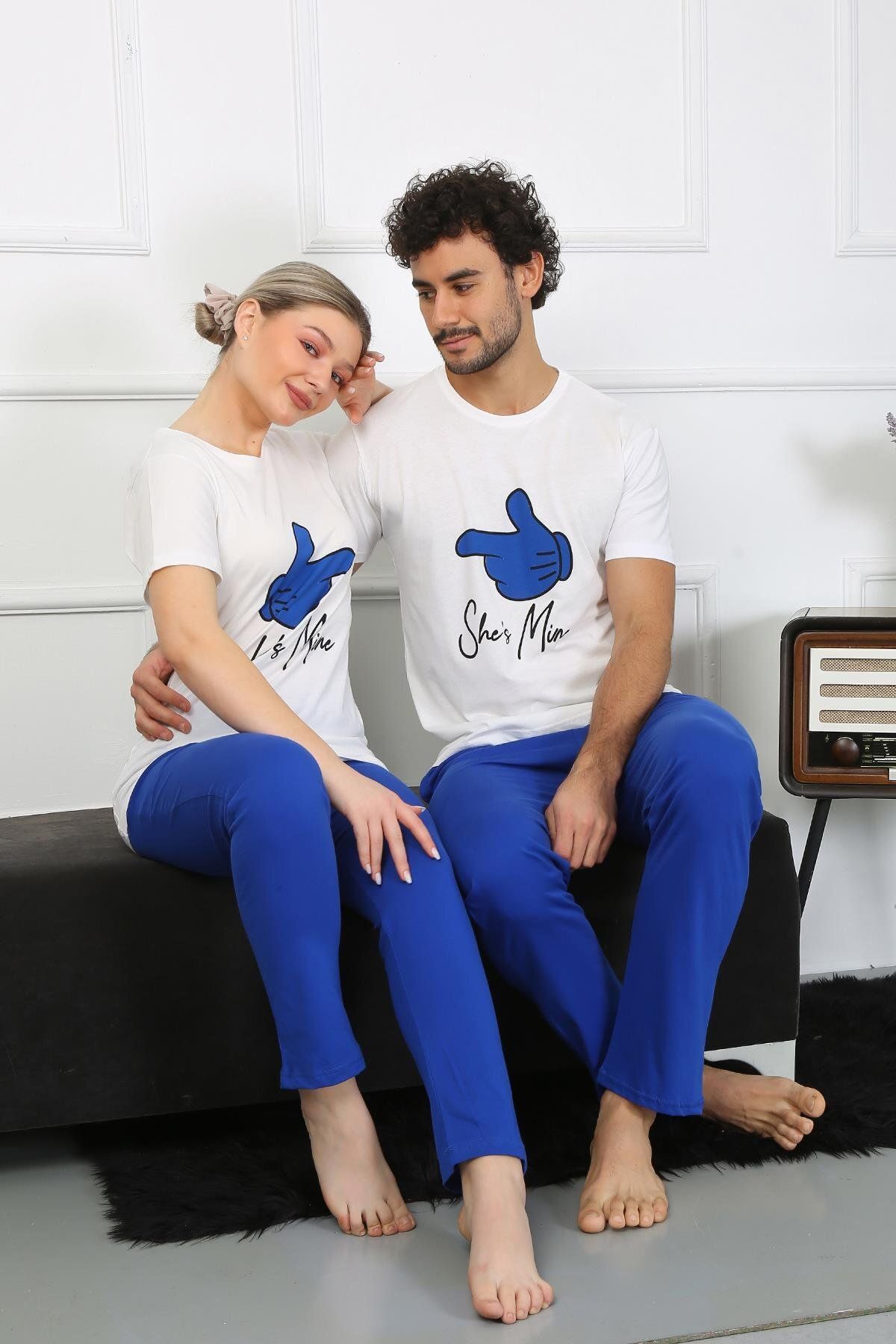 Akbeniz Kadın Pamuk Penye Sevgili Kombini Pijama Takımı Beyaz 50129 Tek Takım Fiyatıdır