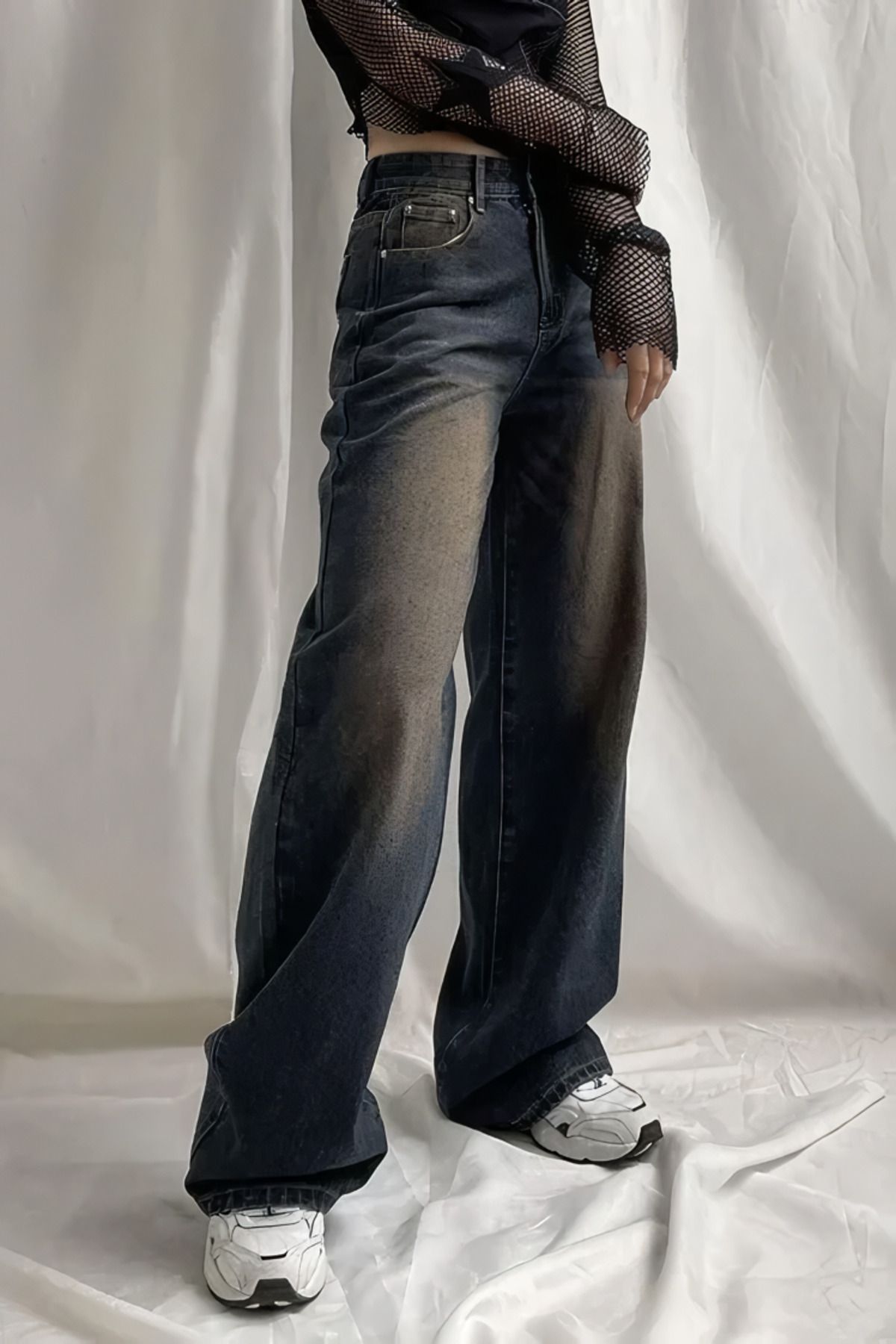 Ef Butik Kahverengi Yıkamalı Baggy Jeans