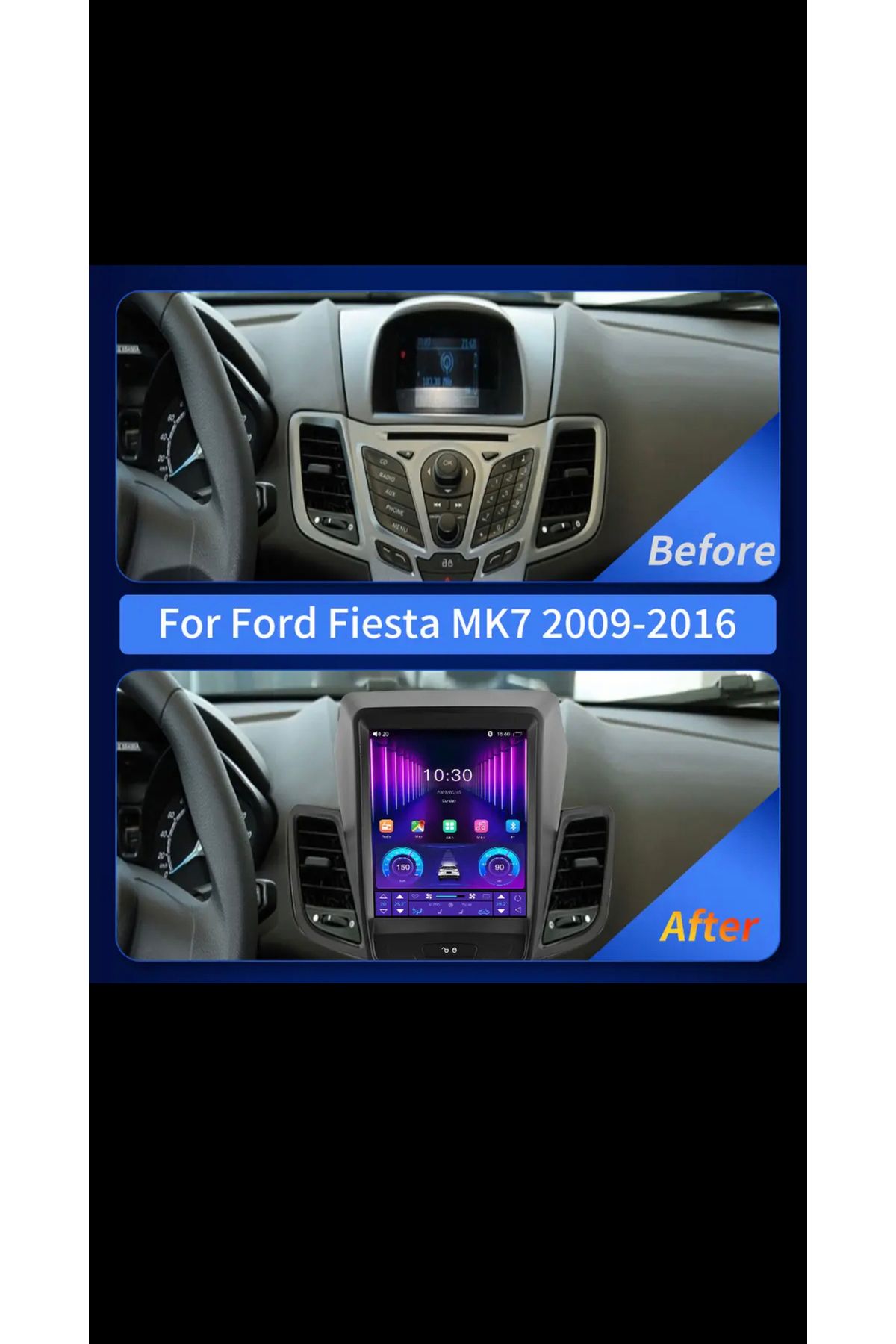 SOUNDCİTY FORD FİESTA TESLA 2009-2019 ANDROİD MULTİMEDİA 2-32 ANDROİD 13 /CARPLAY
