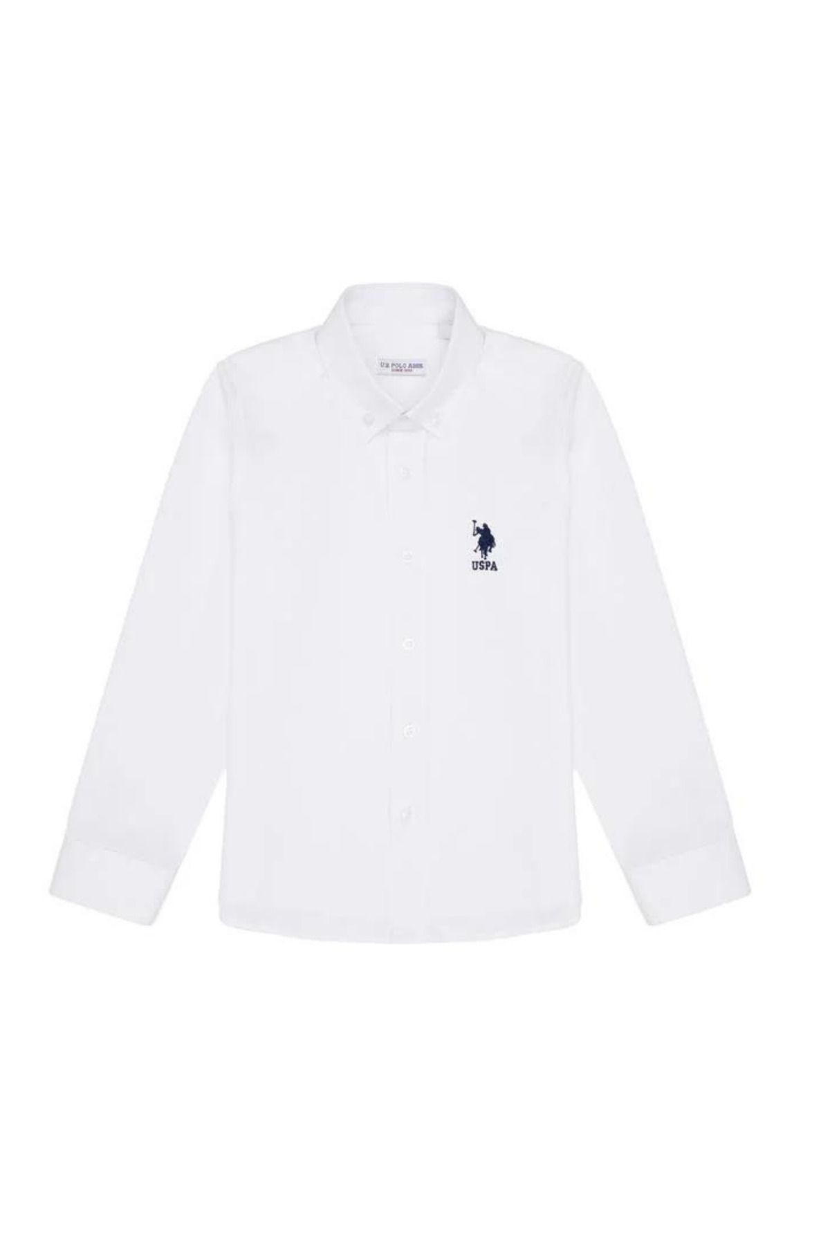 U.S. Polo Assn. Erkek Çocuk Beyaz Uzun Kollu Basic Gömlek