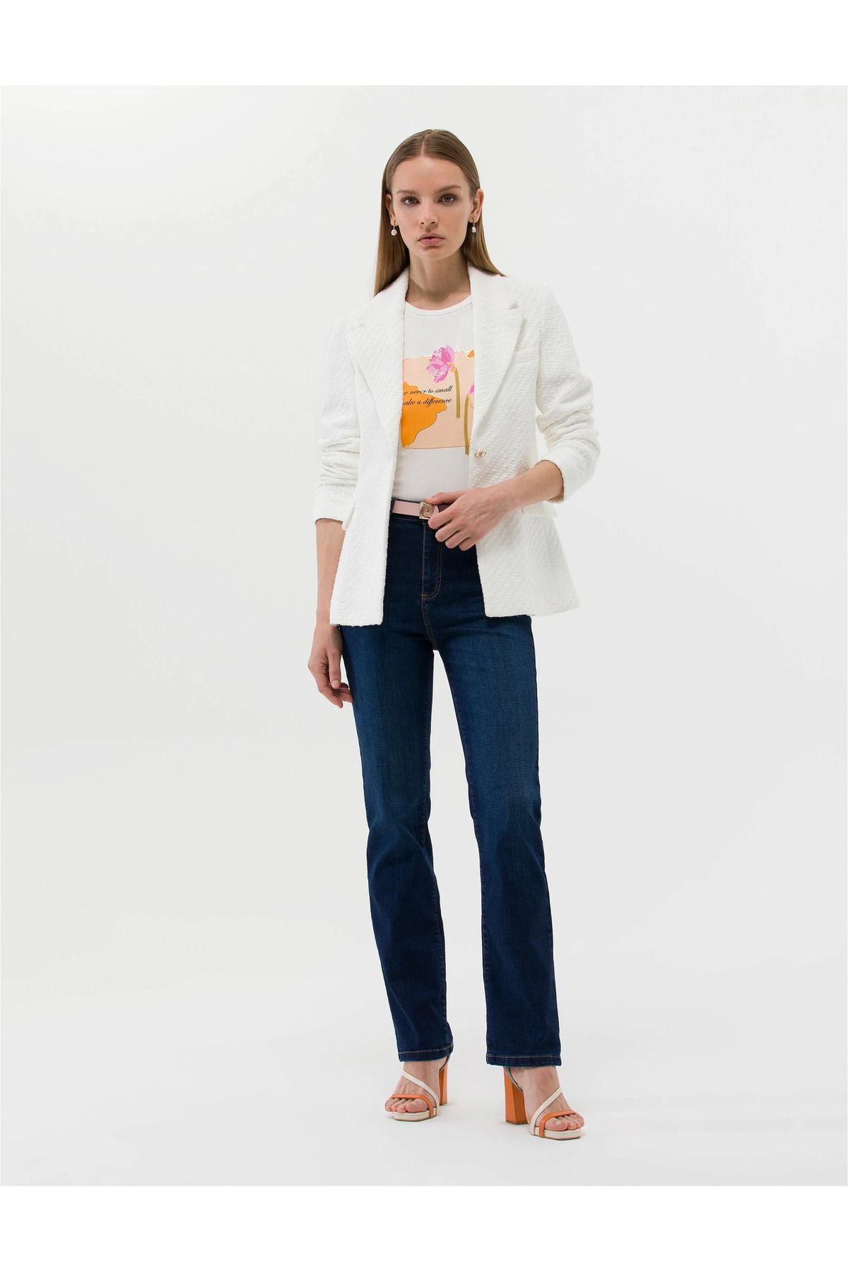 Pierre Cardin Kadın Ex. Slim Blazer Ceket-Beyaz