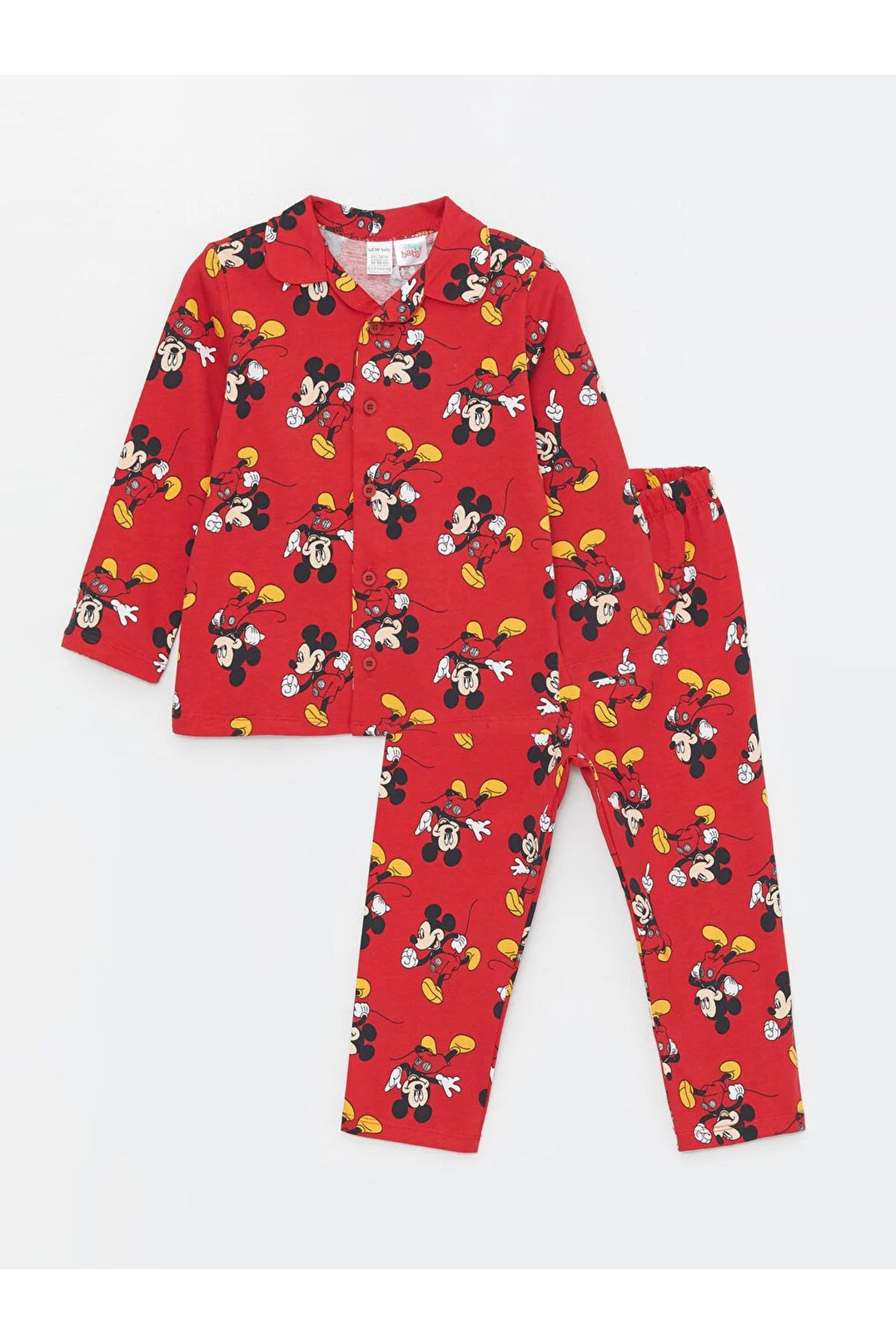 LC Waikiki LCW   Uzun Kollu Mickey Mouse Baskılı Erkek Bebek Pijama Takımı