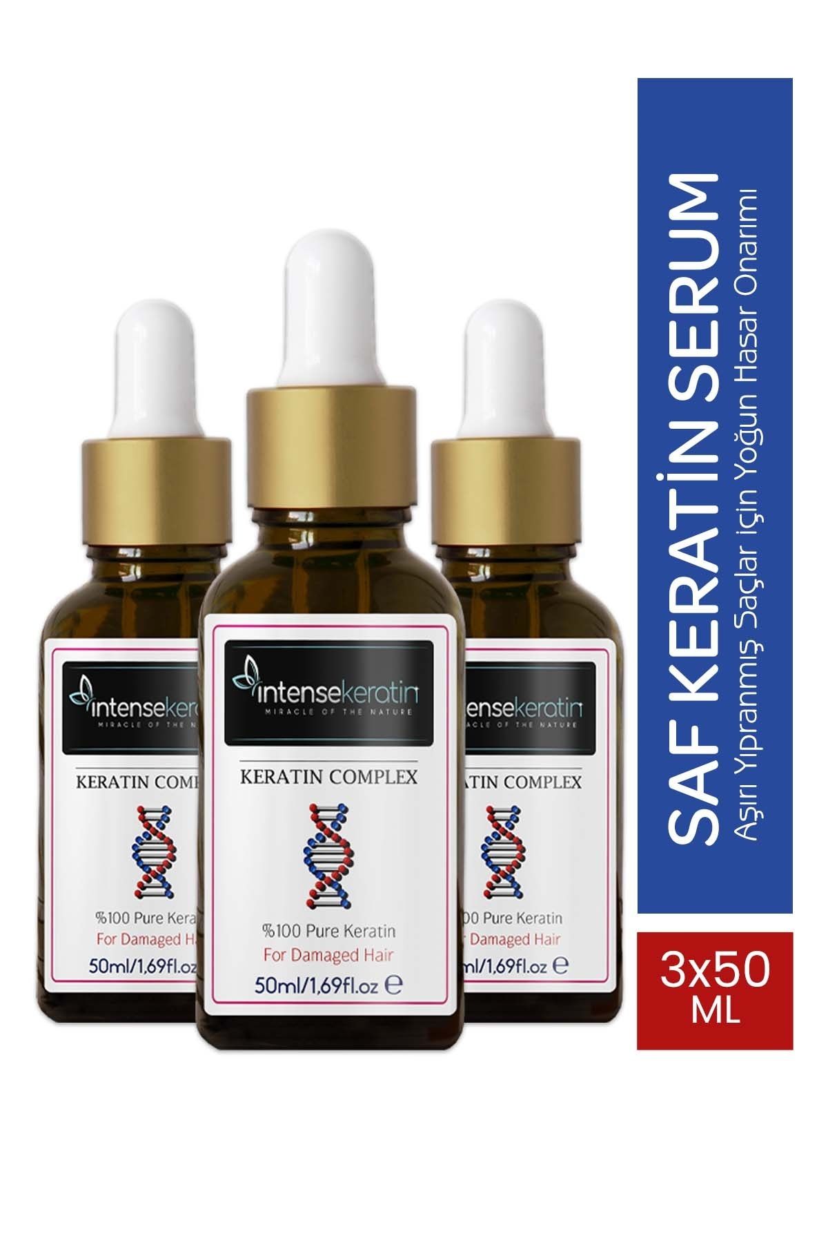 Intense Keratin Saf Keratin Serum 50 ml X 3 - Patentli Formül Pure Keratin Complex Serum