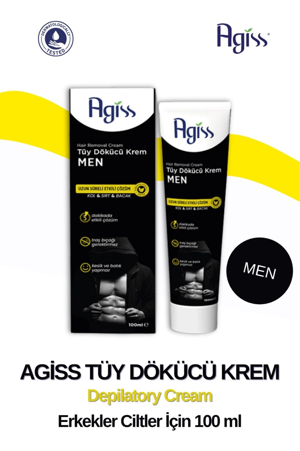 AGISS Tüy Dökücü Krem 100 ml For Men