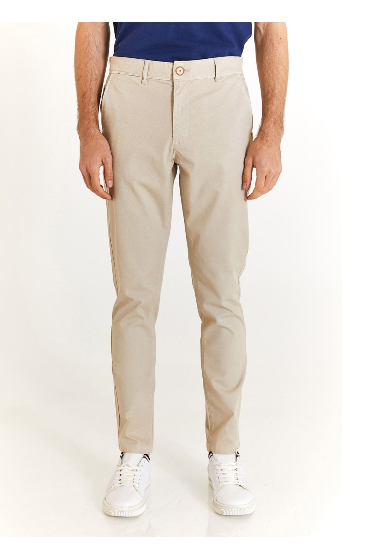 U.S. Polo Assn. Normal Bel Normal Paça Slim Fit Taş Erkek Pantalon KENLY
