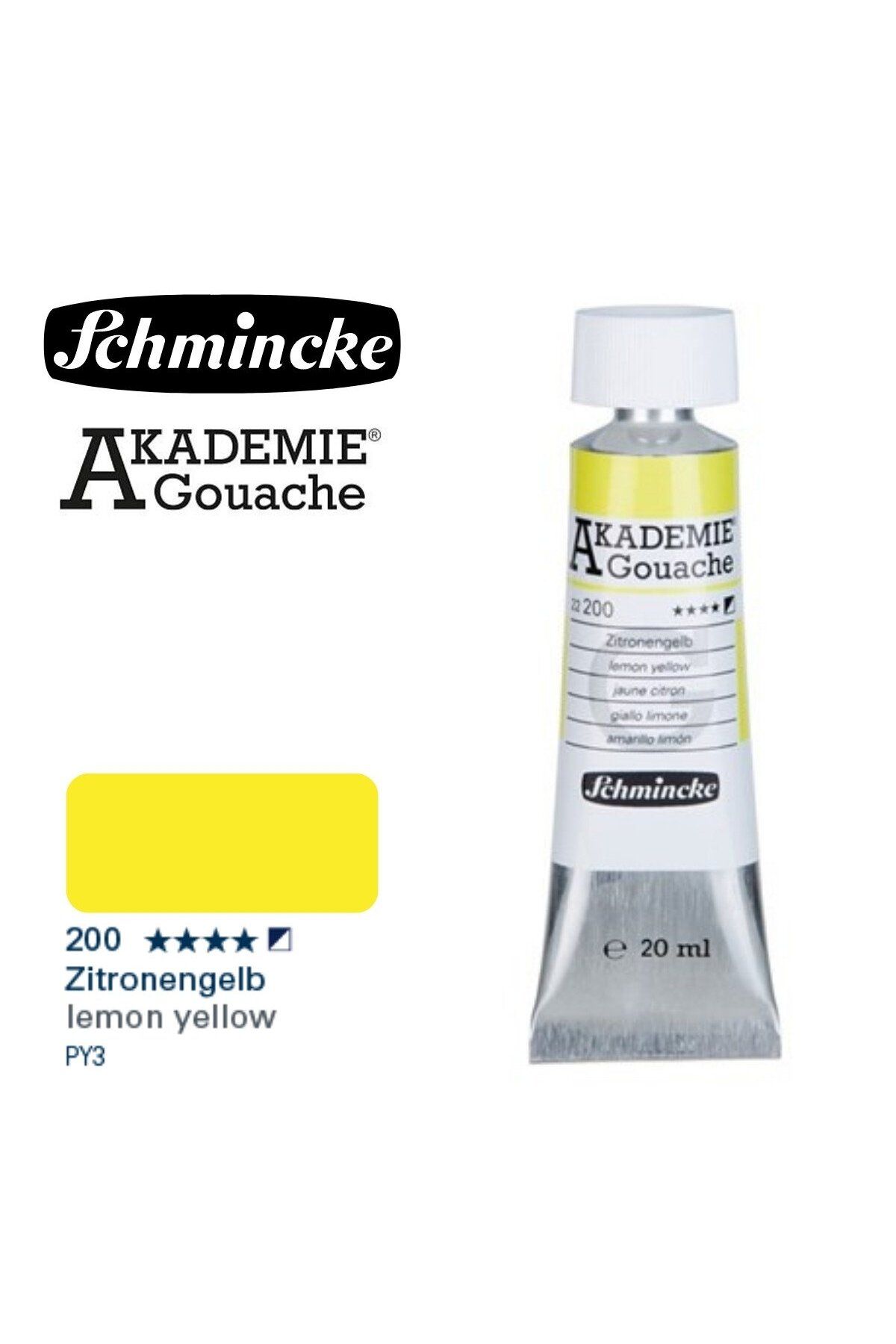 Schmincke Akademie Guaj Boya 20ml 200 Lemon Yellow
