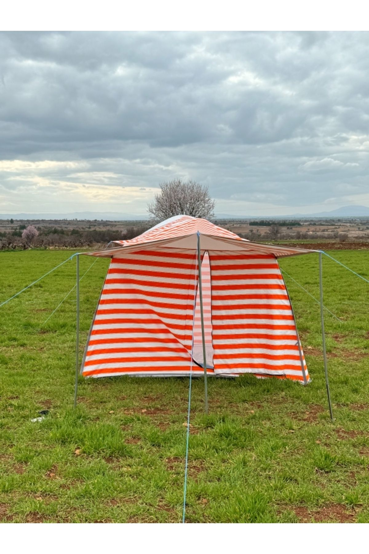 Tunç Çadır Tekodalı Pamuklu Kamp Çadırı Turuncu