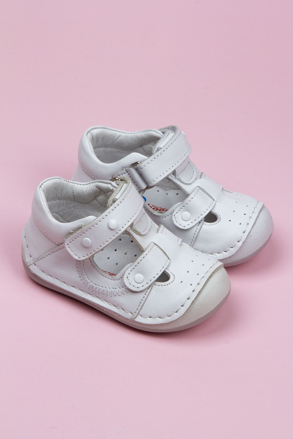 Windy Shoes Hakiki Deri Oscar Luca Krem Beyaz Ortopedik  Bebek Çocuk Sneaker Yürüyüş Ayakkabısı