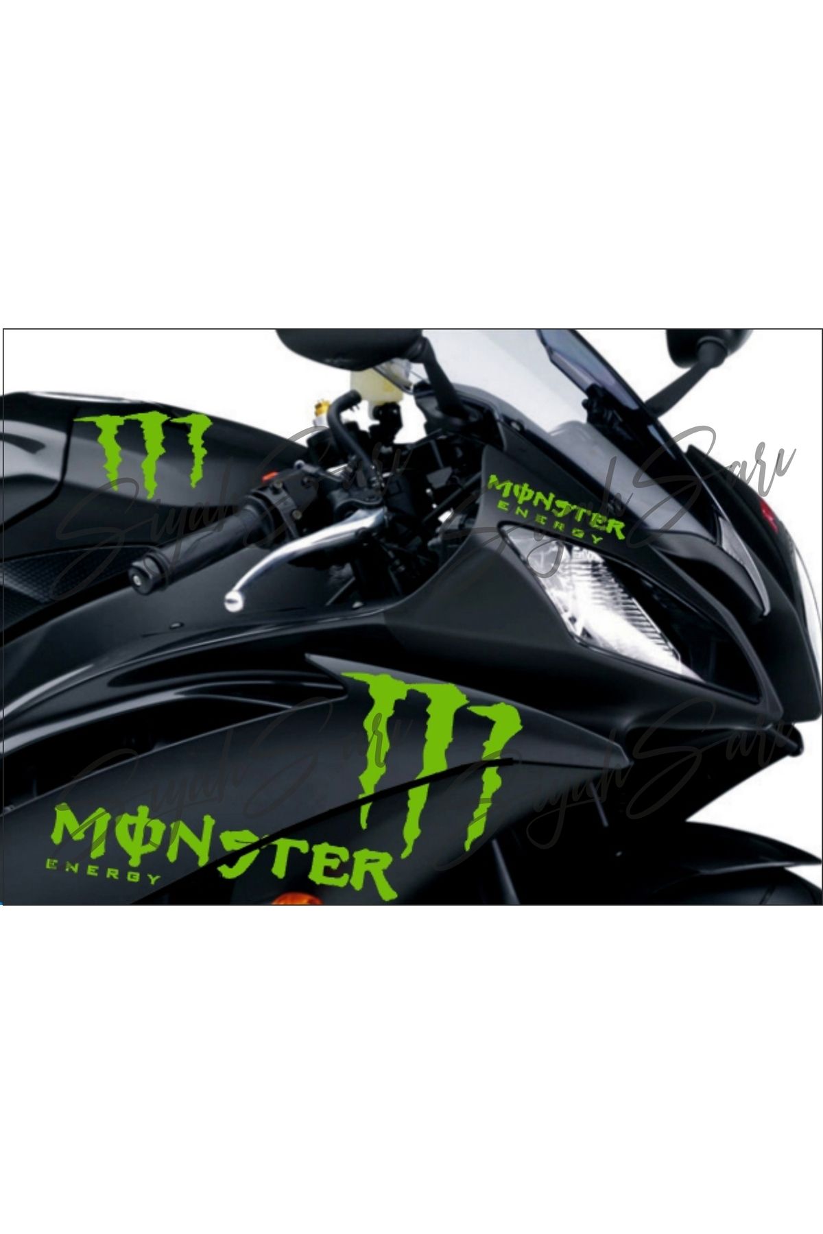 S&S HEDİYELİK EŞYA Monster Pençe Uyumlu Yeşil Motor Kask Arma Depo Kapağı Araba Araç Otomobil Motorsiklet  Etiket