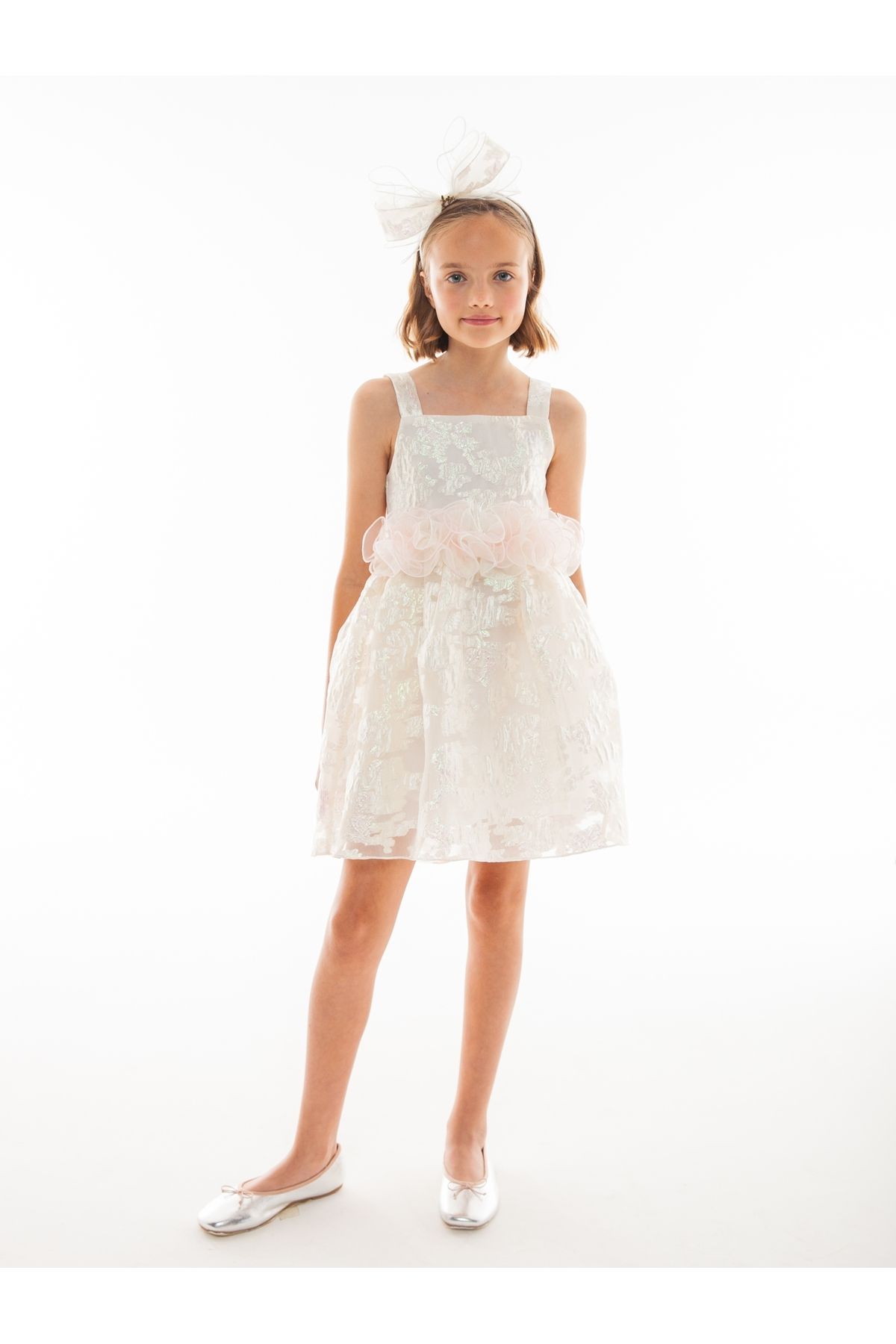Lia Lea Kız Çocuk Kırık Beyaz Elbise