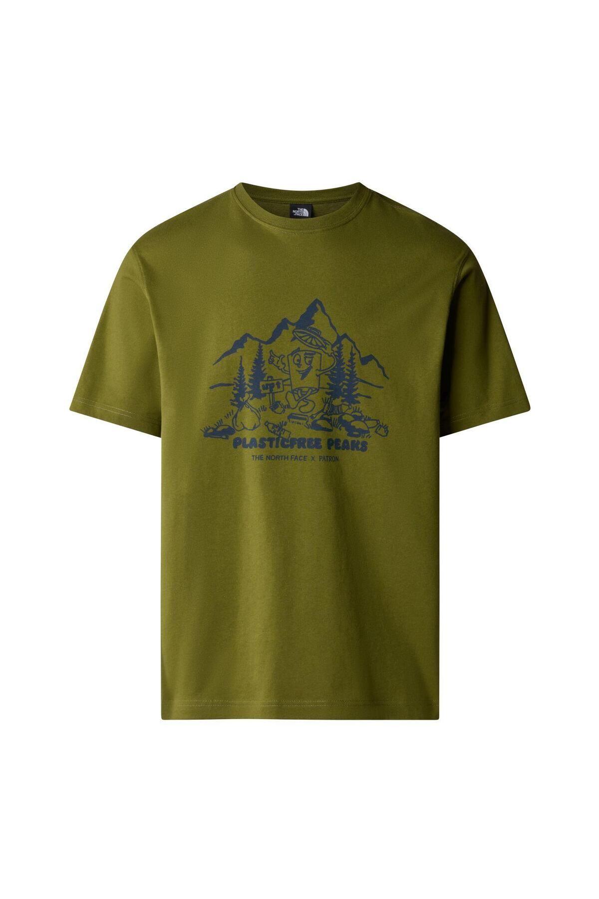 The North Face M NATURE S/S TEE Erkek T-Shirt NF0A87DXPIB1 Yeşil-L