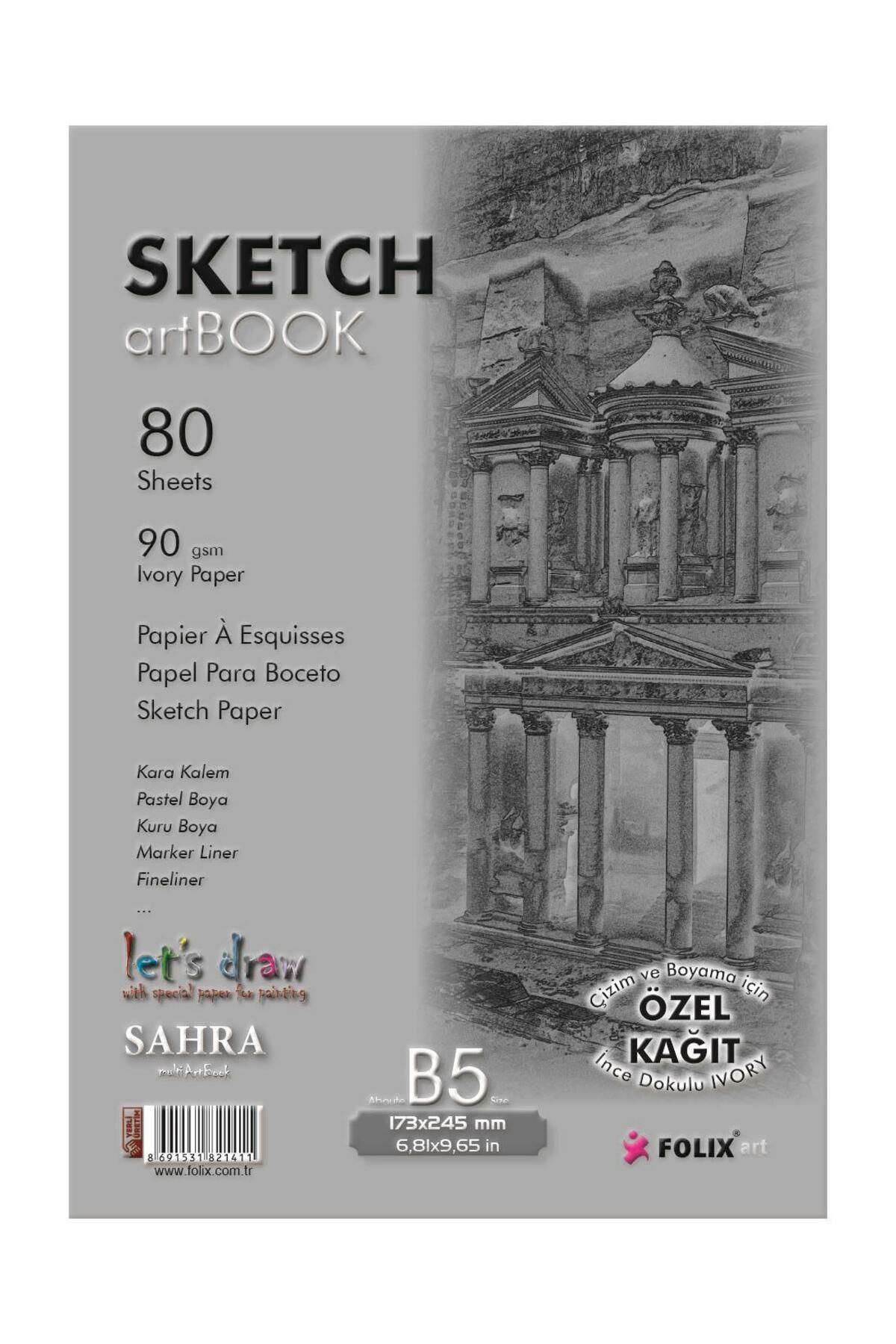 Etika Sahra B5 Tutkallı Sketchbook 90 Gr. Ivory 17,3x24,5 Cm 80 Yaprak