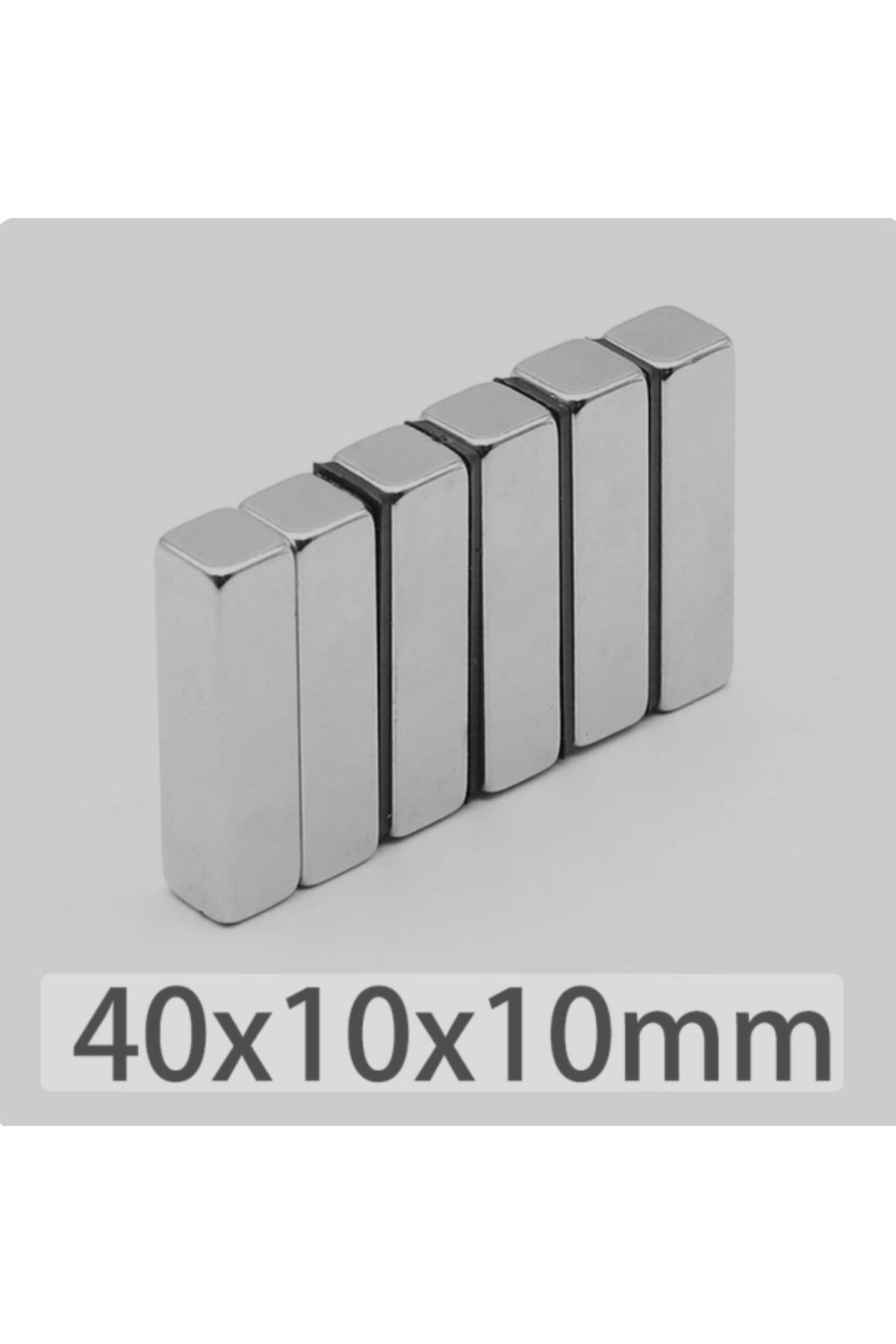 magnet market 10 Adet 40x10x10  Boy 40mm X En 10mm X Kalınlık 10mm Neodymium Magnet