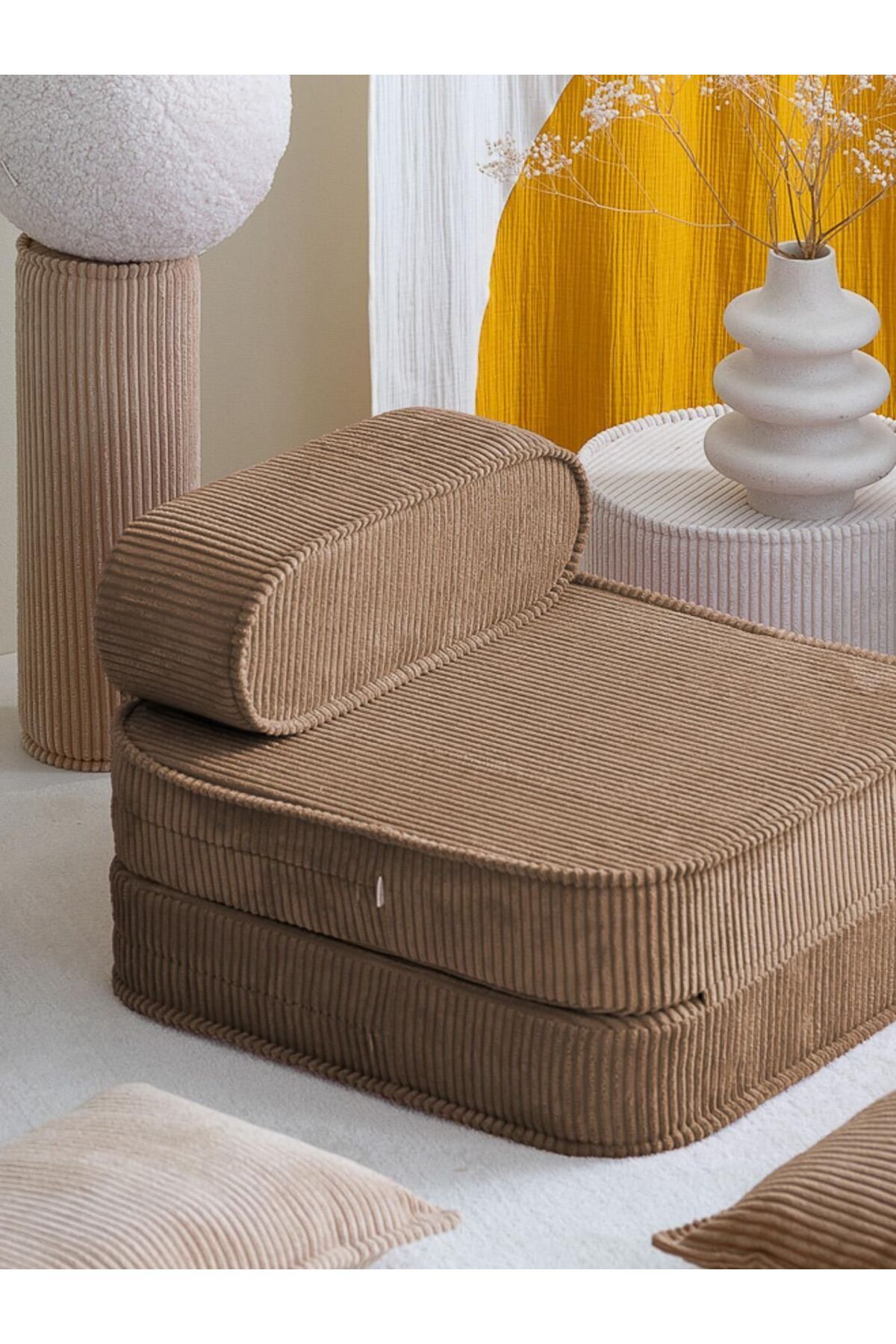 S Home Design Concept Lotus Fitilli Berjer Katlanan Açılan Yataklı Yer Minderi