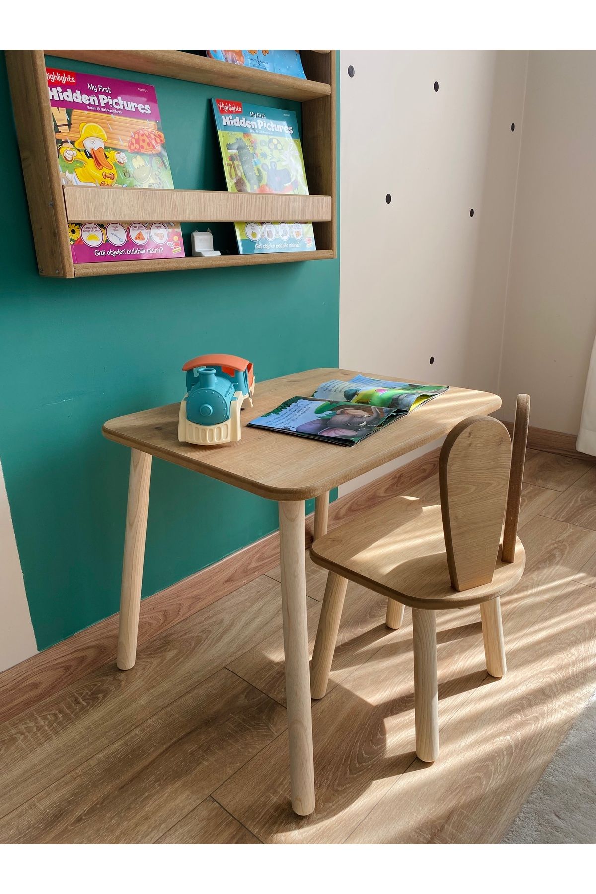 Adenwoodart Montessori Aktivite Ve Etkinlik Yaz - Sil Oyun Masa Sandalye 1 Masa 1 Sandalye Tavşan Kulak
