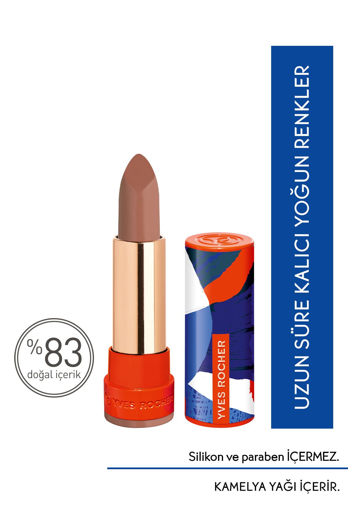 Yves Rocher LONG LASTİNG 8 HOUR EFFECTİVE INTENSE COLORED MATTE LİPSTİCK-07. RED-3.8G- KEYON1127