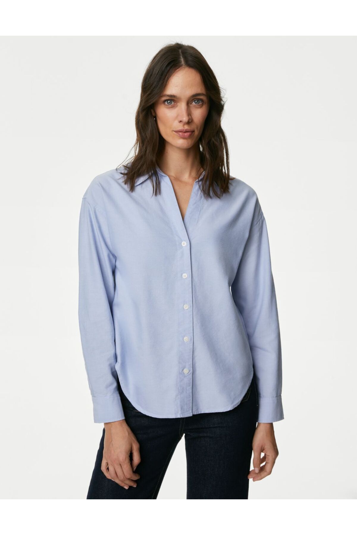 Marks & Spencer Saf Pamuklu Uzun Kollu Gömlek