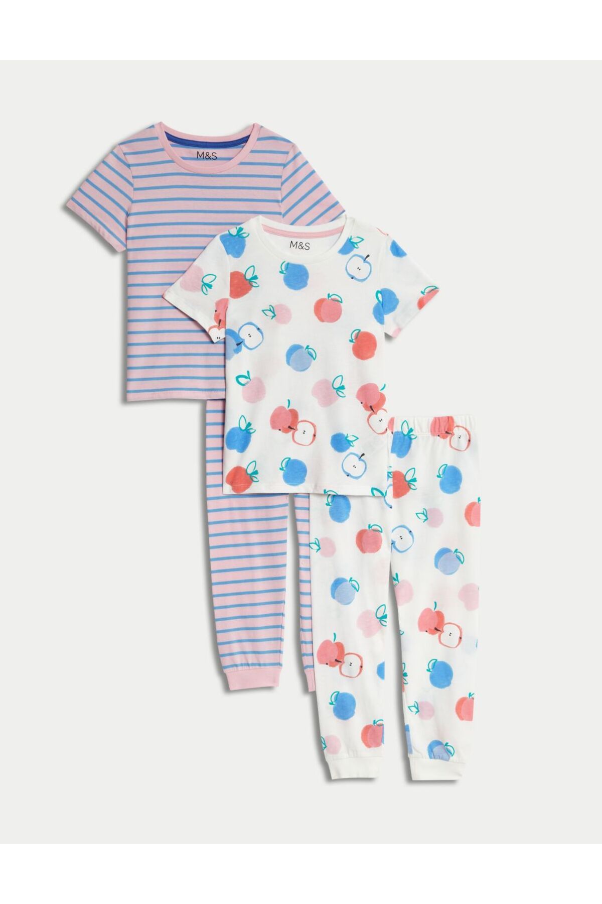 Marks & Spencer Saf Pamuklu 2'li Desenli Pijama Takımı (1-8 Yaş)