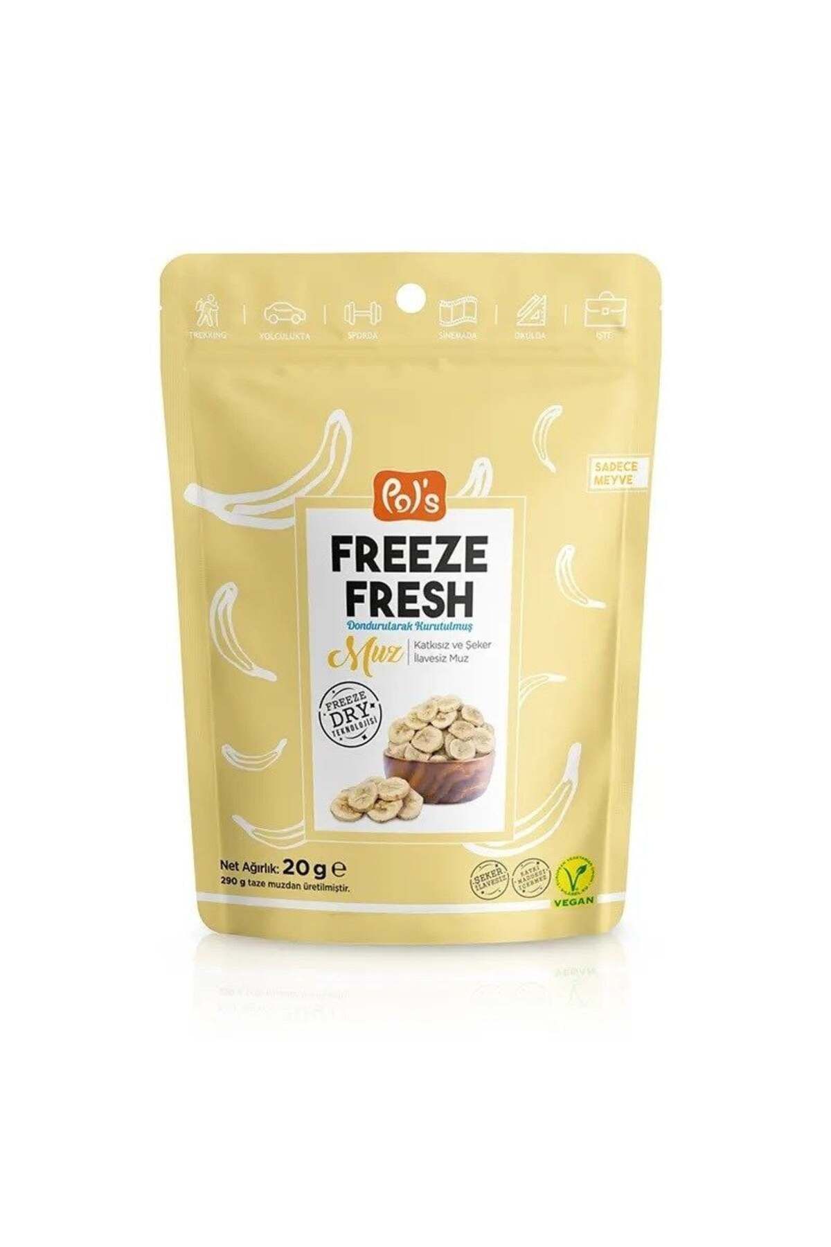 Genel Markalar Pol's Freeze Fresh Dried Muz