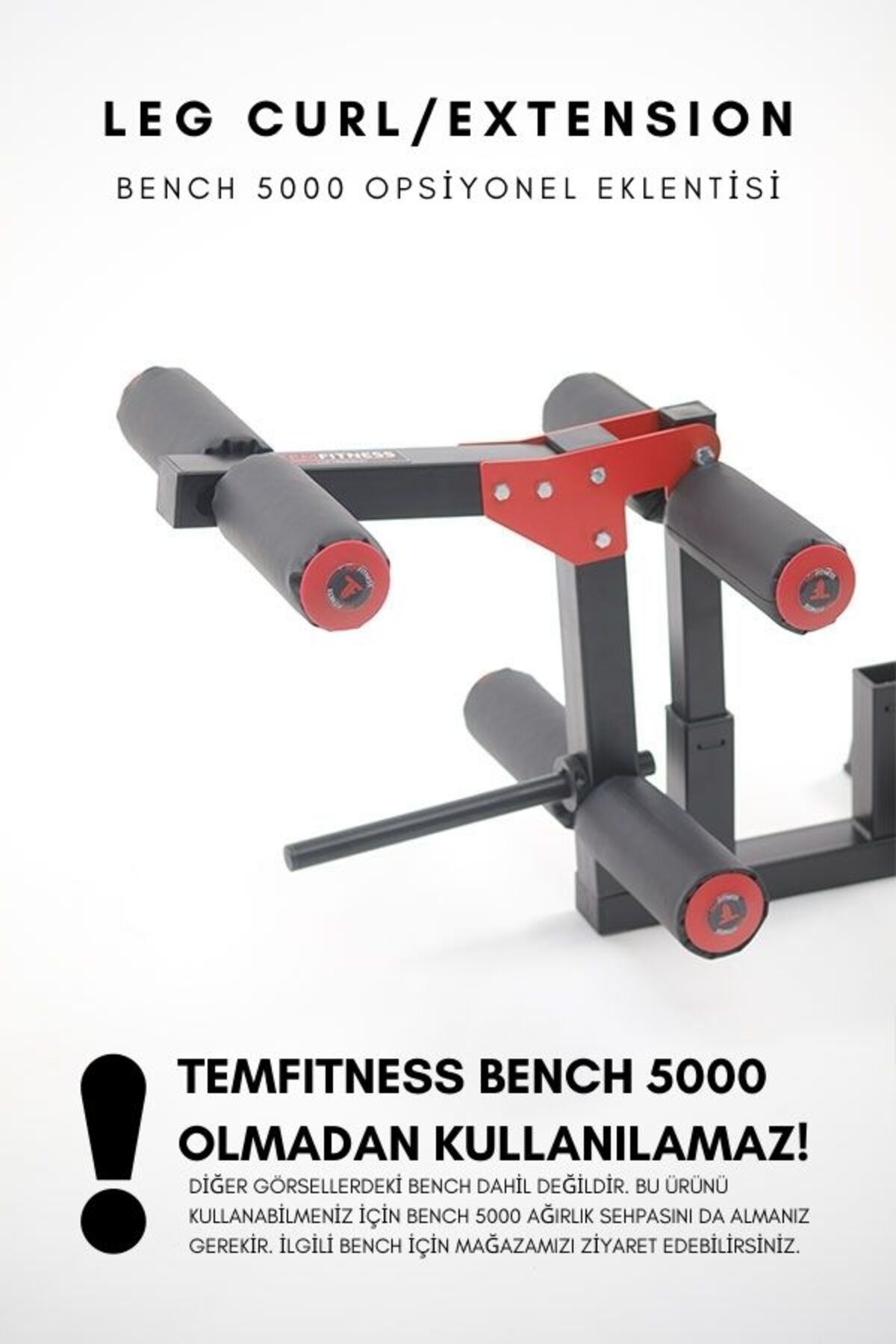 TEMFITNESS Leg Extension / Curl Aparatı (BENCH 5000 UYUMLUDUR)