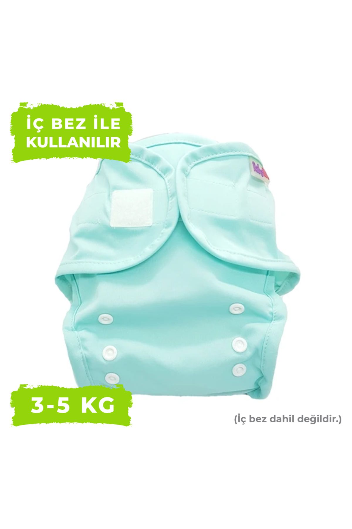 BabyNEO - Yenidoğan Yıkanabilir Bebek Bezi Sızdırmaz Dış Bez Cover - Mint