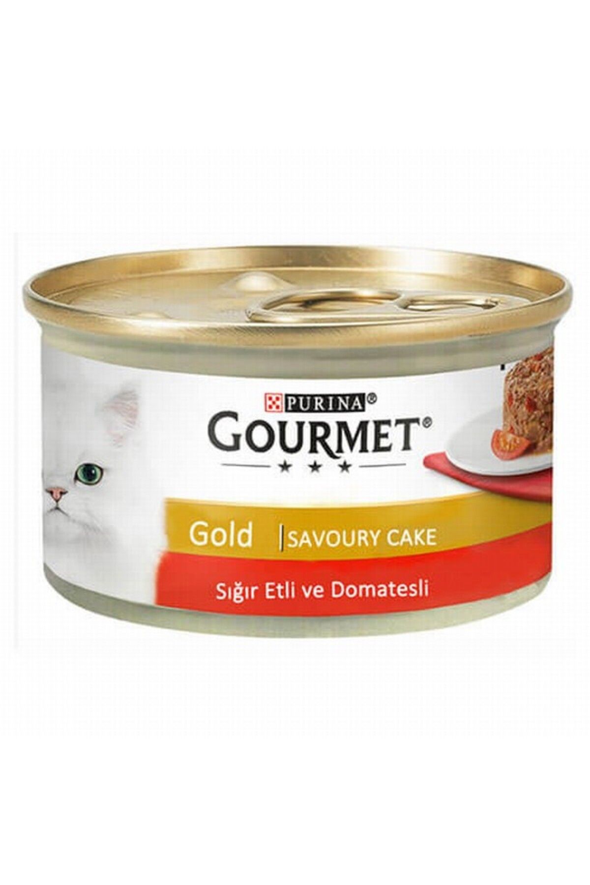 Gourmet Gold Savoury Cake Sığır Etli Domatesli Yetişkin Kedi Konservesi 24 Adet 85 gr