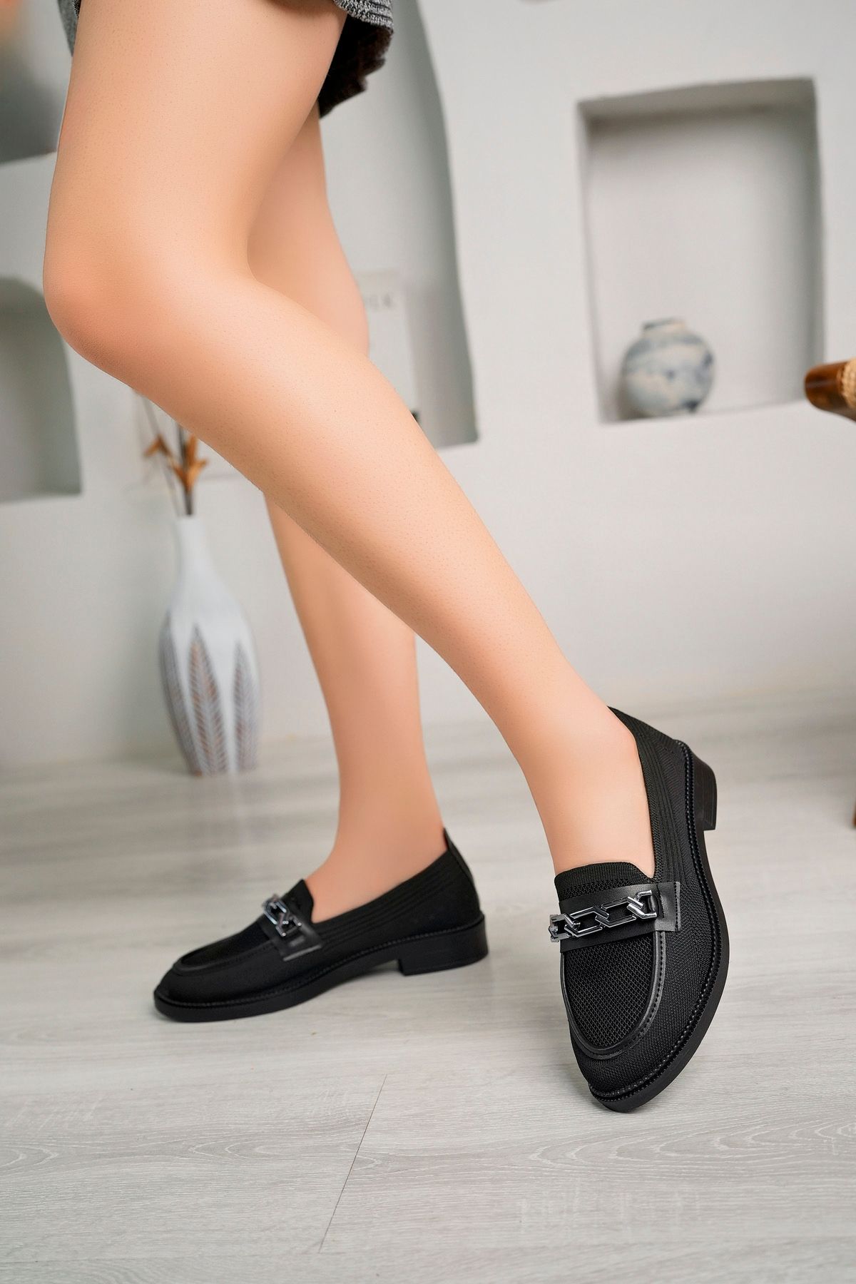 Aleza Shoes Yeni Sezon Zincir Detay Kadın Günlük Ayakkabı
