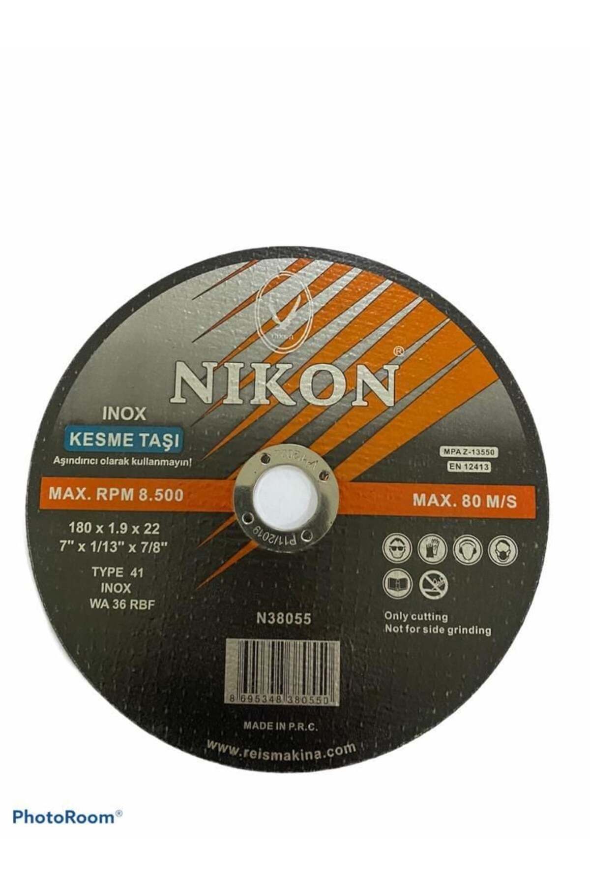 Toptan Bulurum Nikon 38055 Düz 180X1,9X22mm İnox Kesme Taşı
