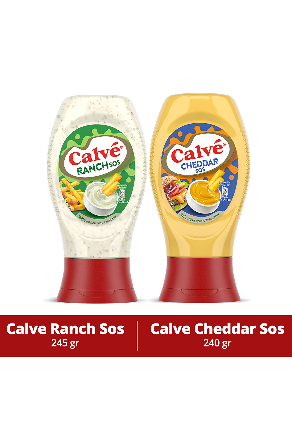 Calve Ranch Sos 245 gr & Cheddar Sos 240 gr