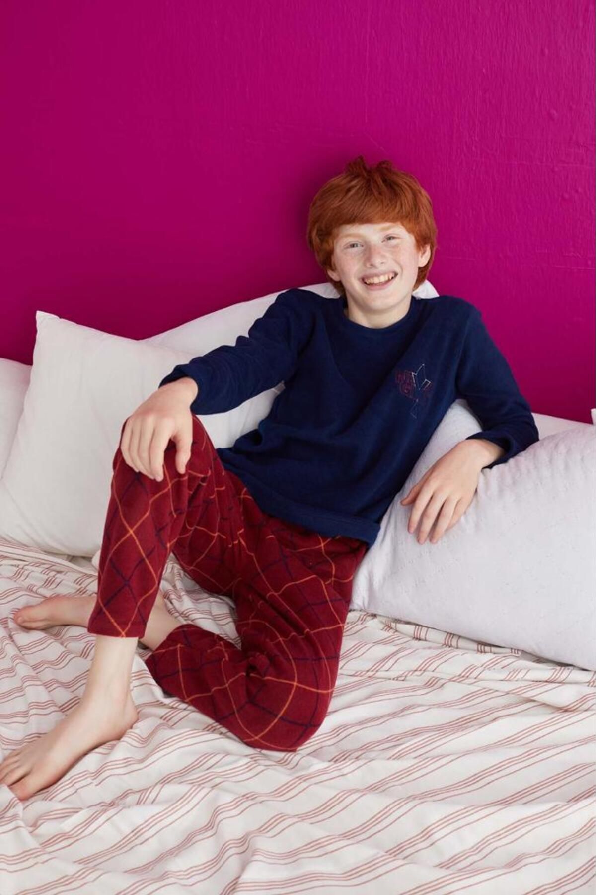 TOFİSA Erkek Çocuk Bordo Pijama Takımı - 23933