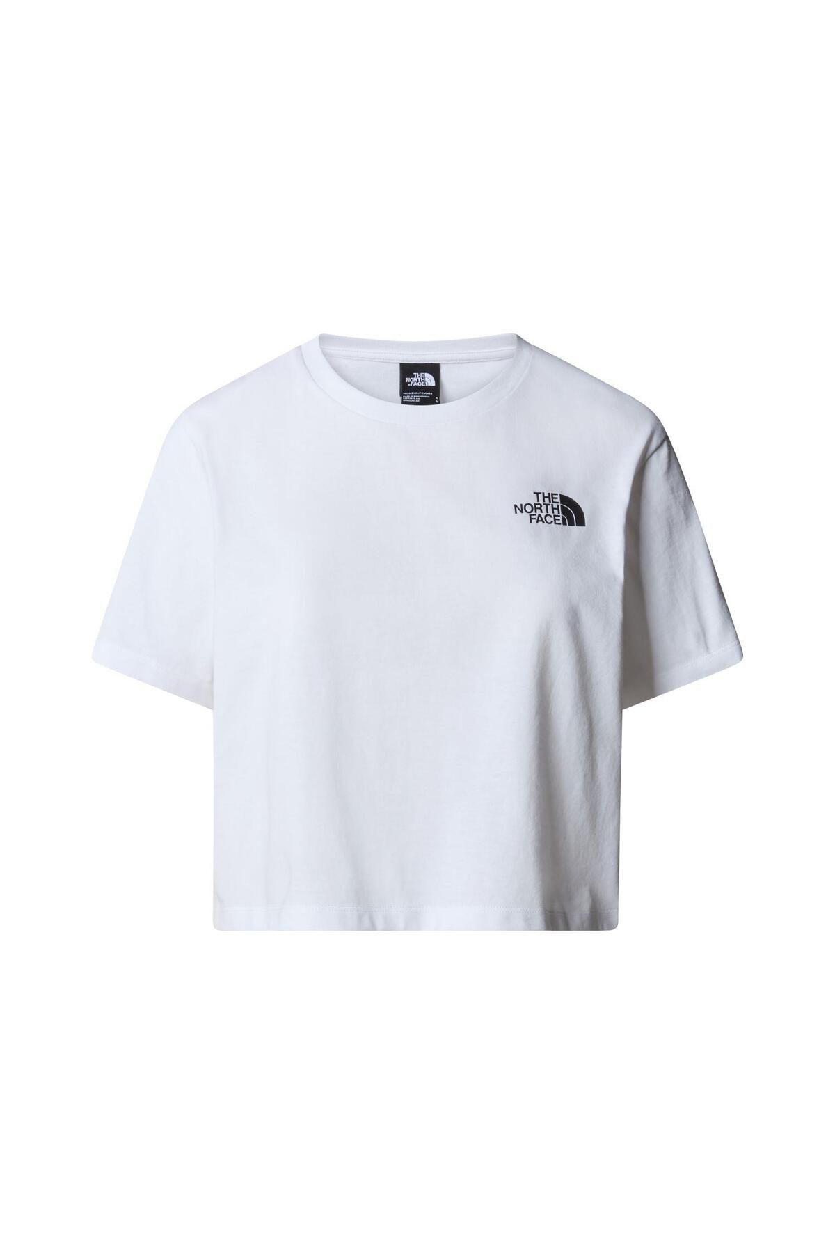 The North Face W SIMPLE DOME CROPPED SLIM TEE  T-Shirt NF0A87U4FN41 Beyaz-M