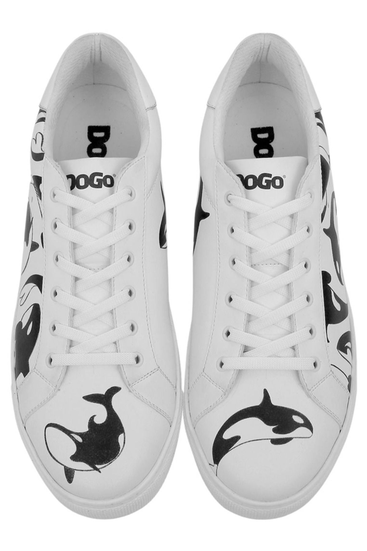 Dogo Erkek Vegan Deri Beyaz Sneakers - Flowing Orca Tasarım