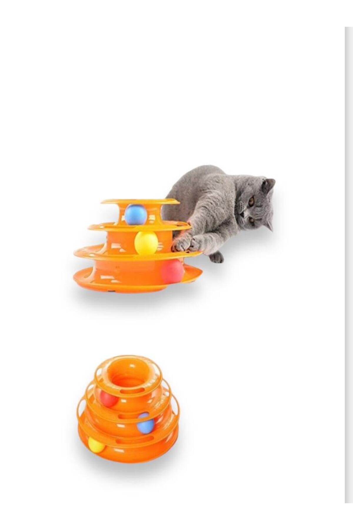 HAMARAT HANIM Üç Katlı Kule Kedi Oyuncağı (Bordo Renk)