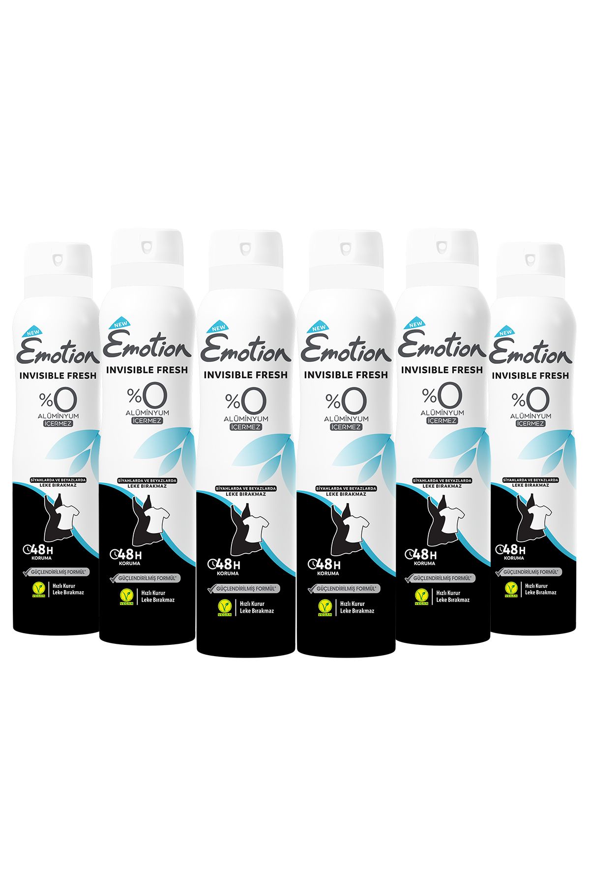 Emotion Invisible Fresh Black & White Deodorant 6x150ml