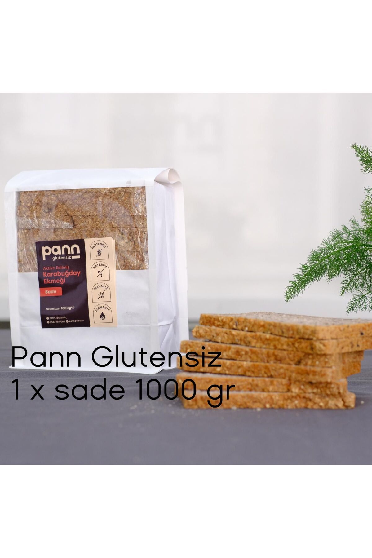 PANN Glutensiz Karabuğday Ekmeği, Sade_1x1000gr_mayasız, Aktive Edilmiş Karabuğday Tohumu