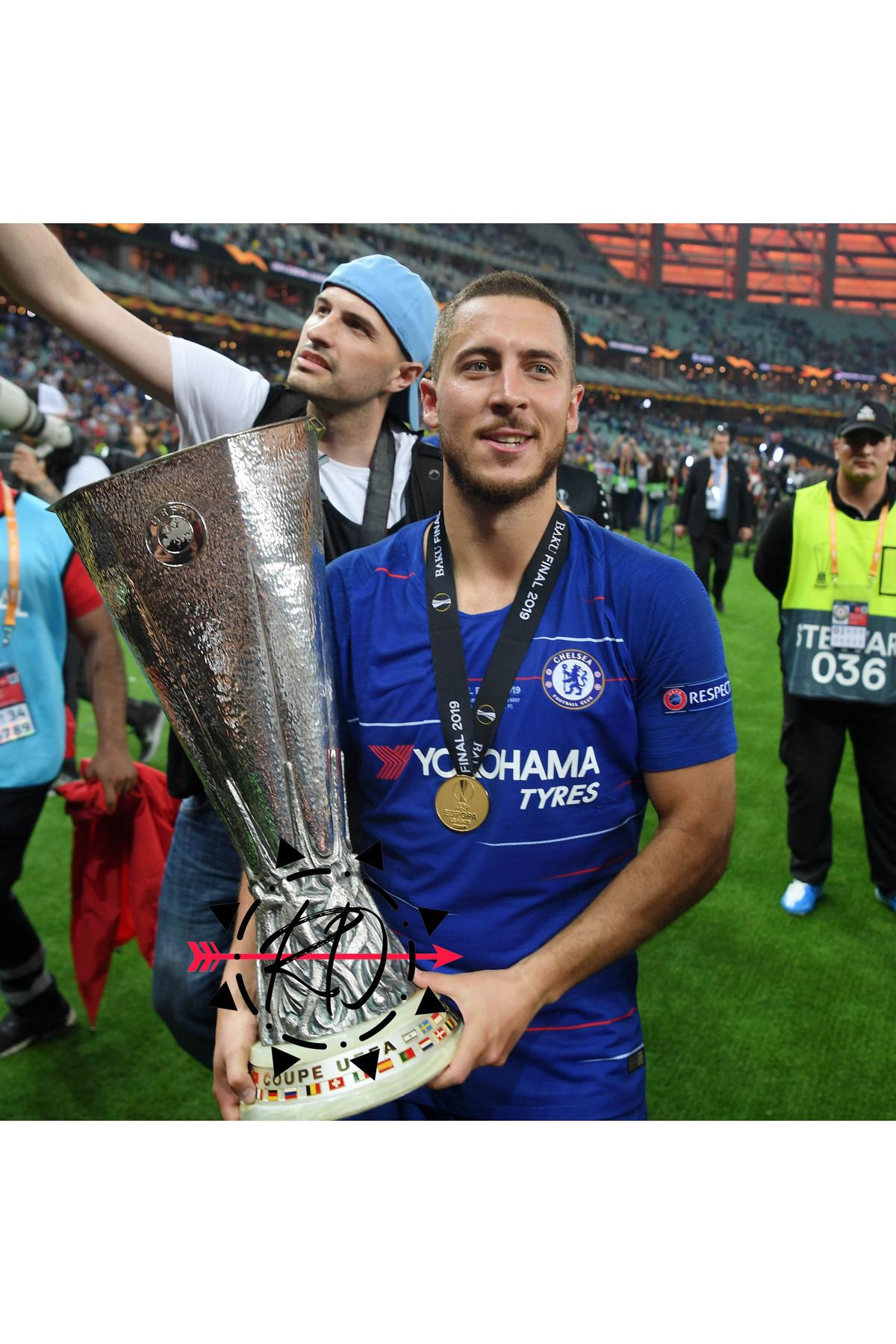 RODAK SPOR Chelsea 2018/2019 Eden Hazard 10 Uefa Final Forması