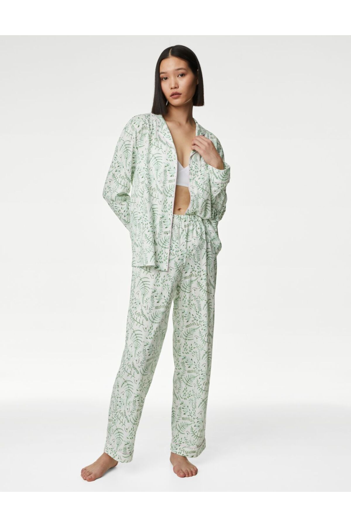 Marks & Spencer Cool Comfort™ Uzun Kollu Pijama Takımı